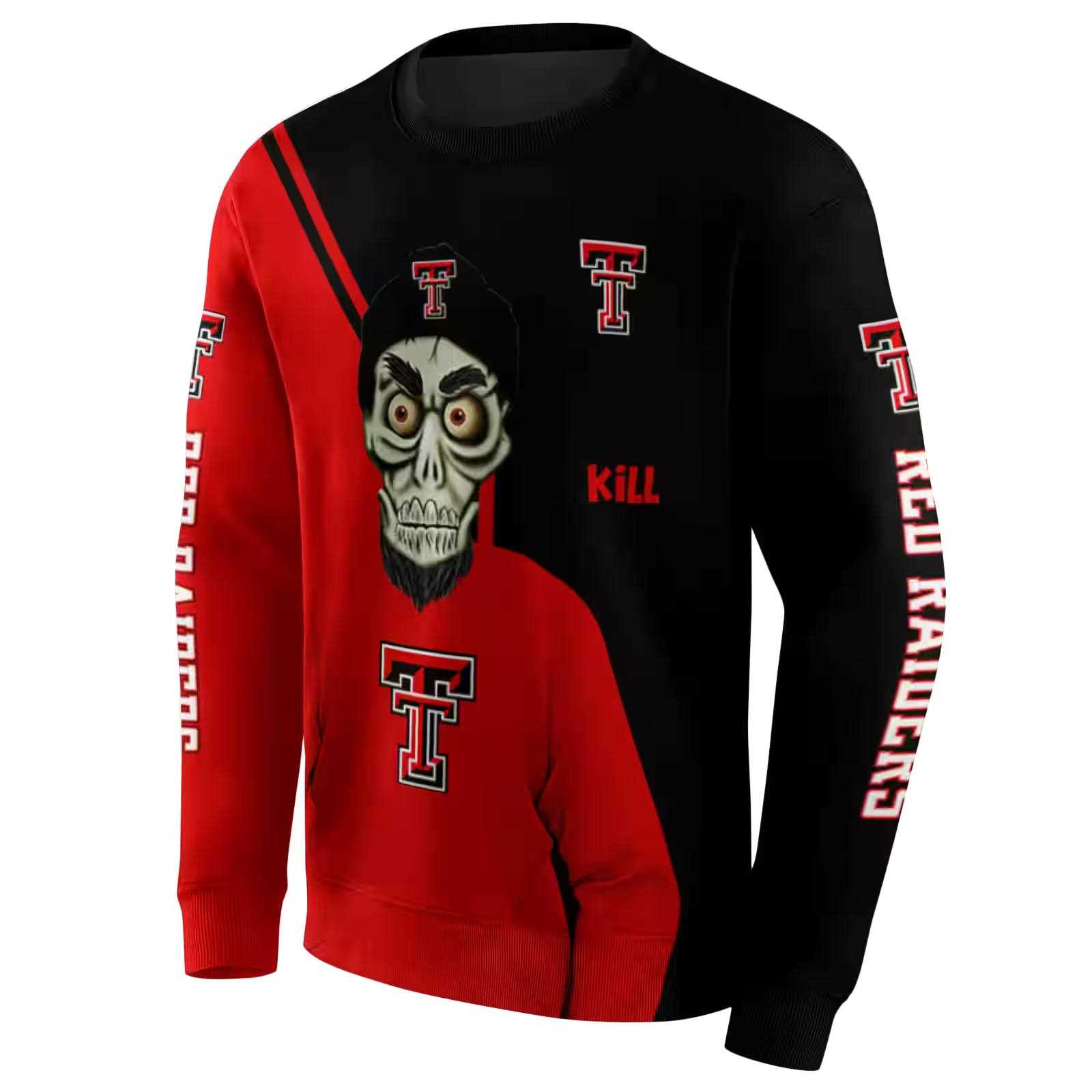 texas tech red raiders achmed skull red hoodie new arrival