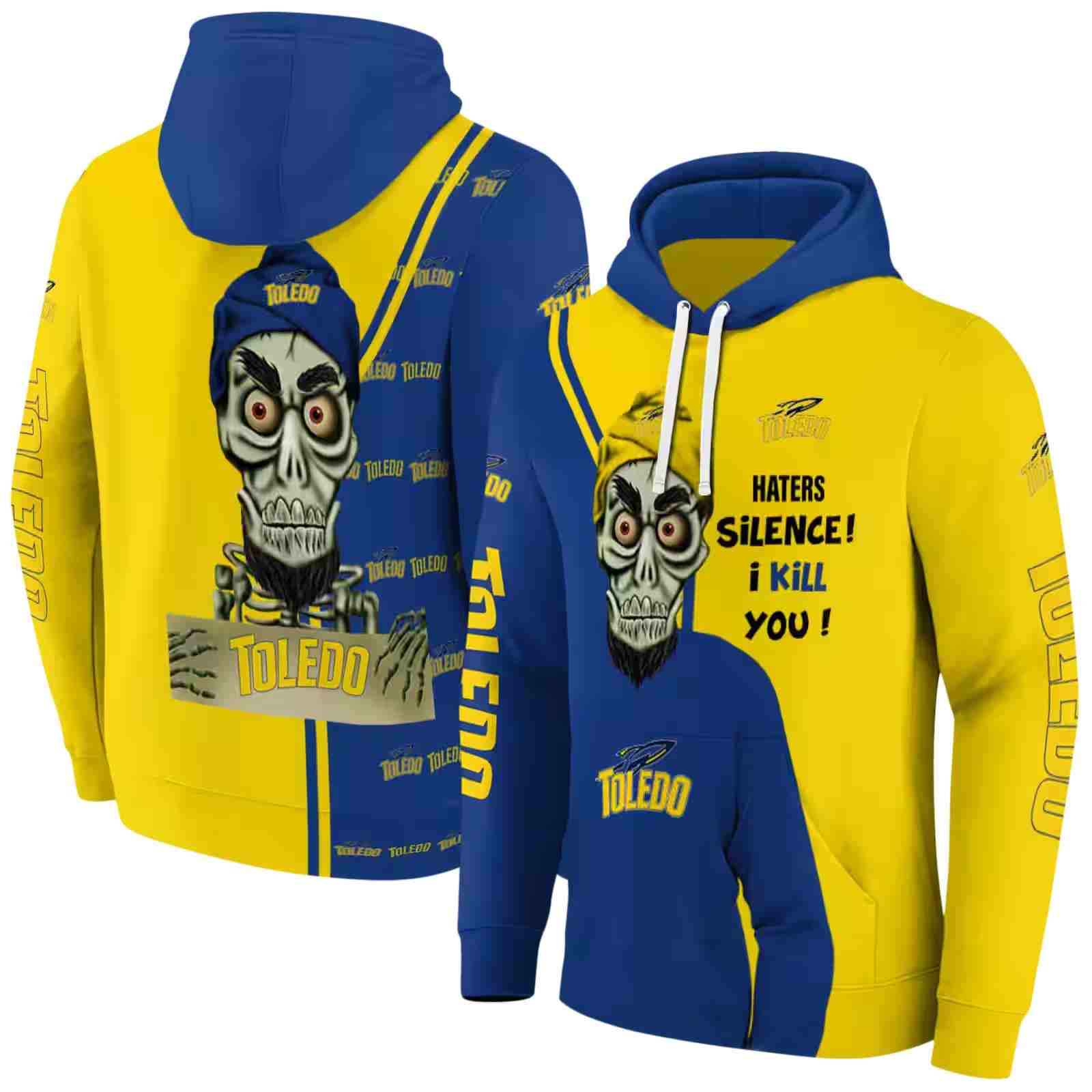 toledo rockets achmed skull blue hoodie fashion forward