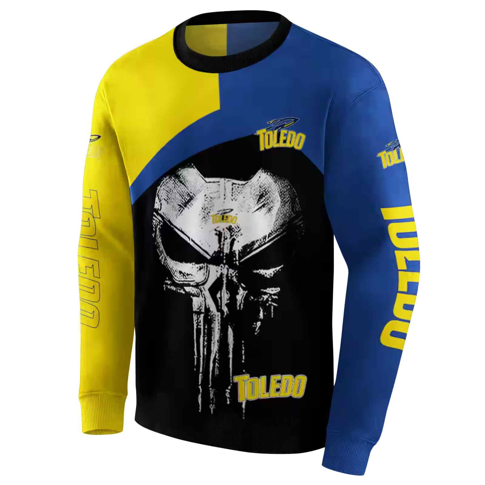 toledo rockets skull punisher gold black hoodie new arrival