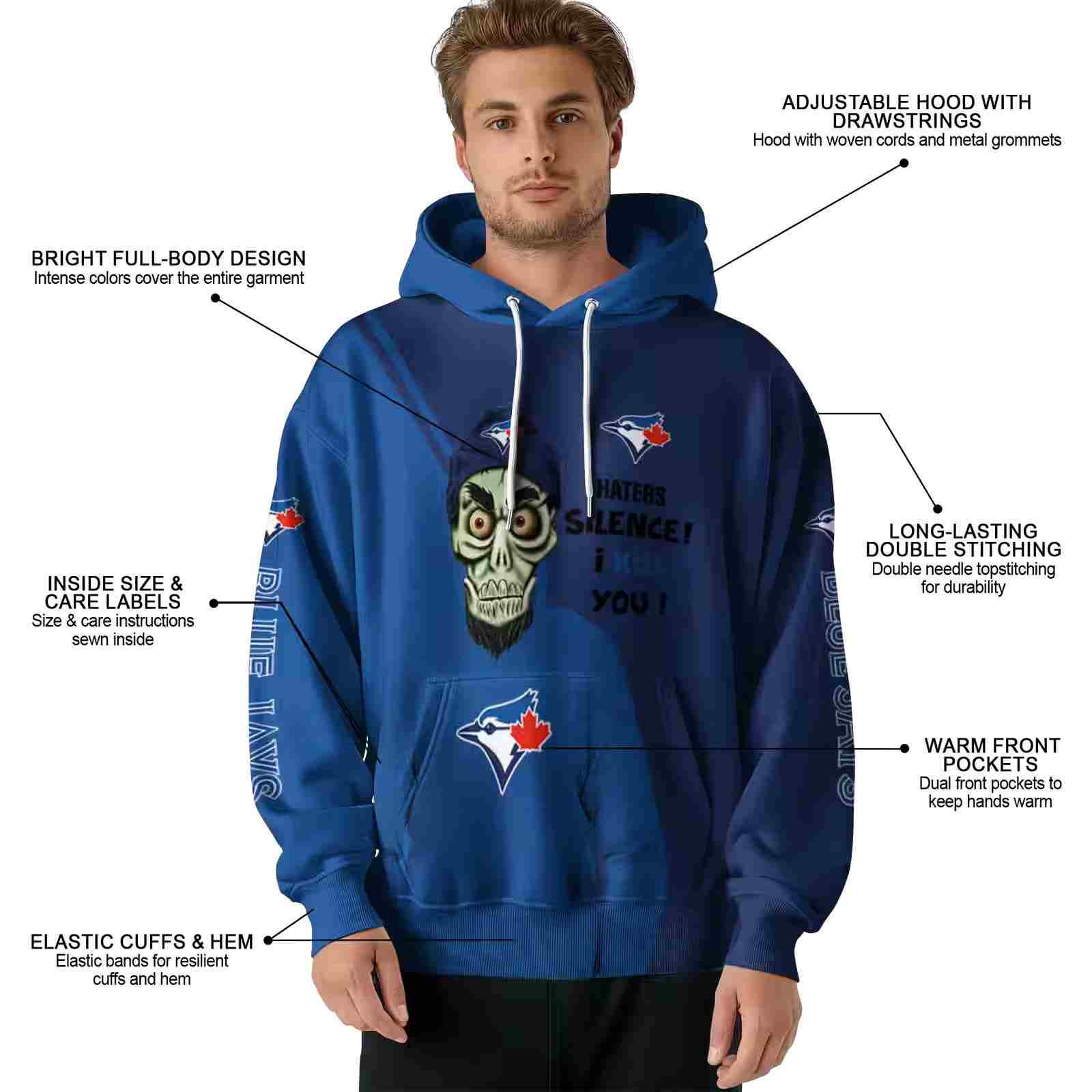 toronto blue jays achmed skull blue hoodie latest model