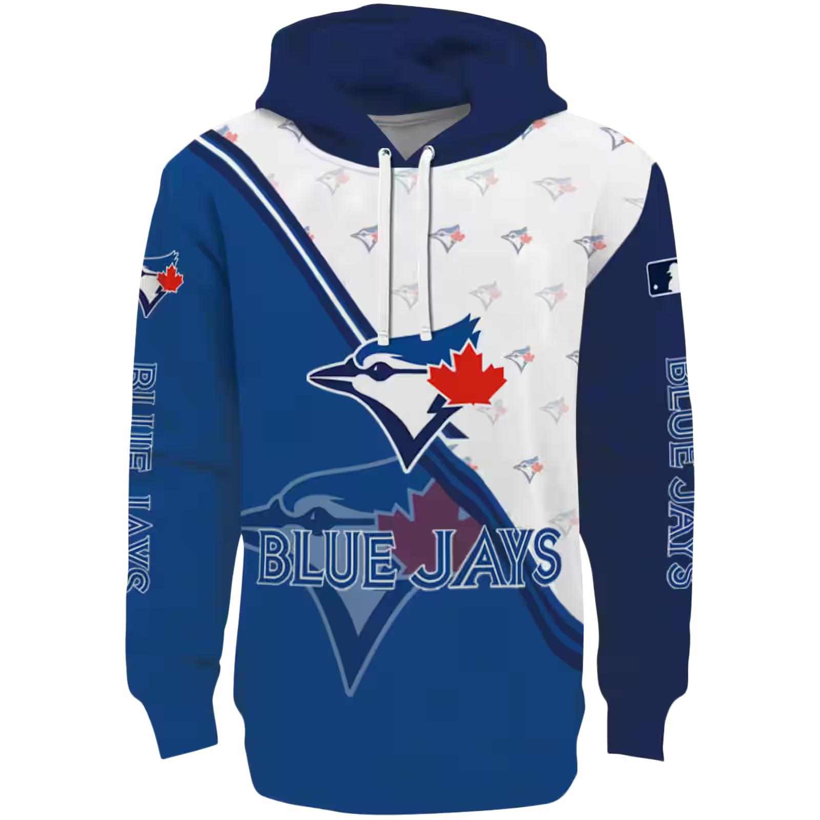 Toronto Blue Jays Diagonal Stripe Blue White Hoodie