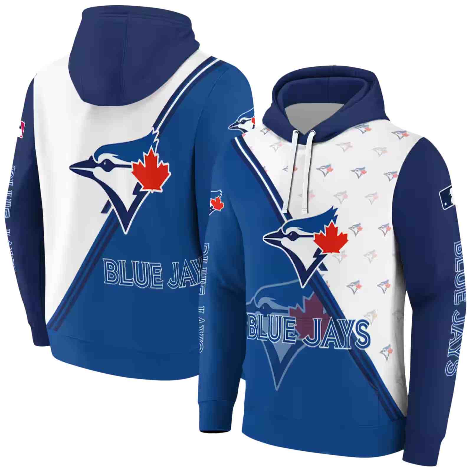 toronto blue jays diagonal stripe blue white hoodie fashion forward