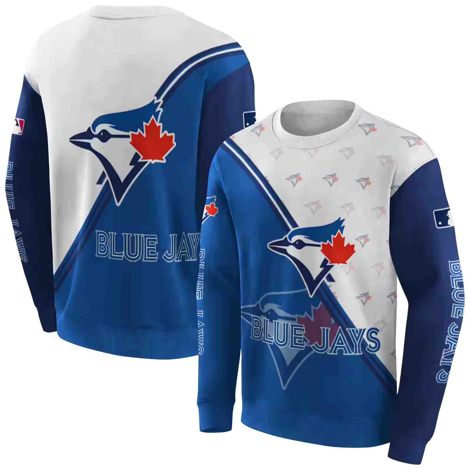 toronto blue jays diagonal stripe blue white hoodie premium grade