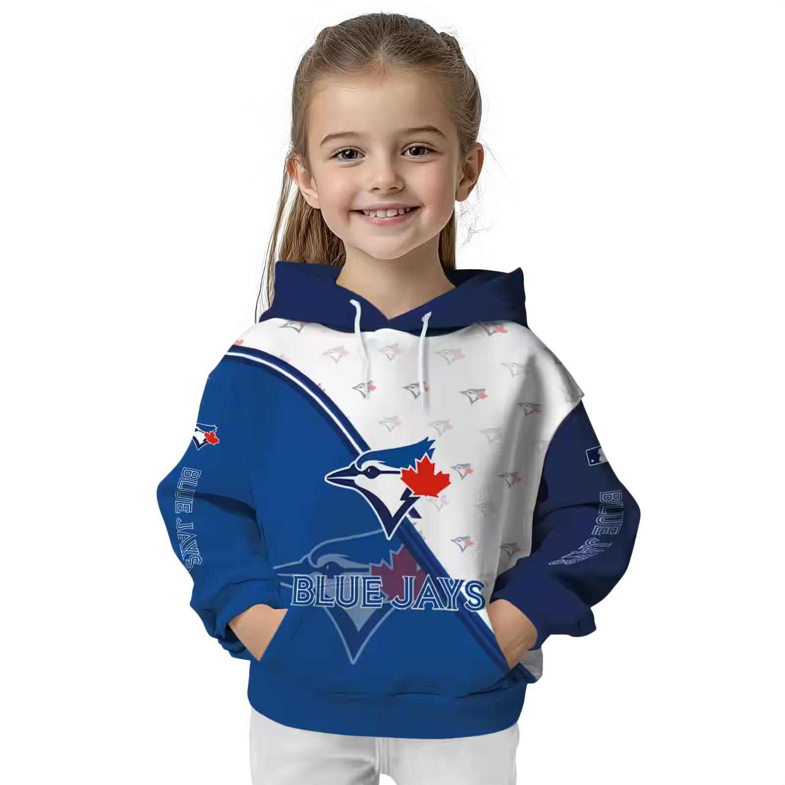 toronto blue jays diagonal stripe blue white hoodie top rated