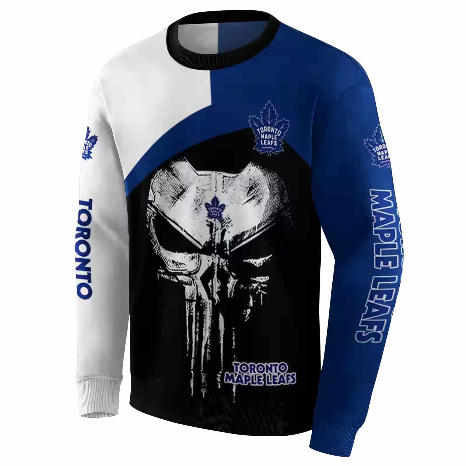 toronto maple leafs skull punisher white black hoodie new arrival