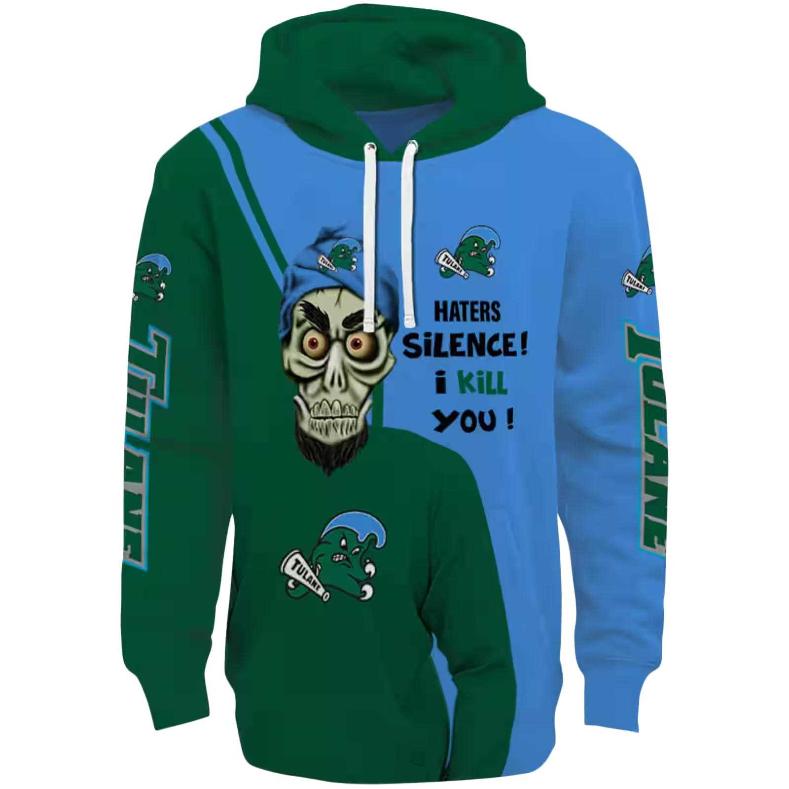 Tulane Green Wave Achmed Skull Green Hoodie