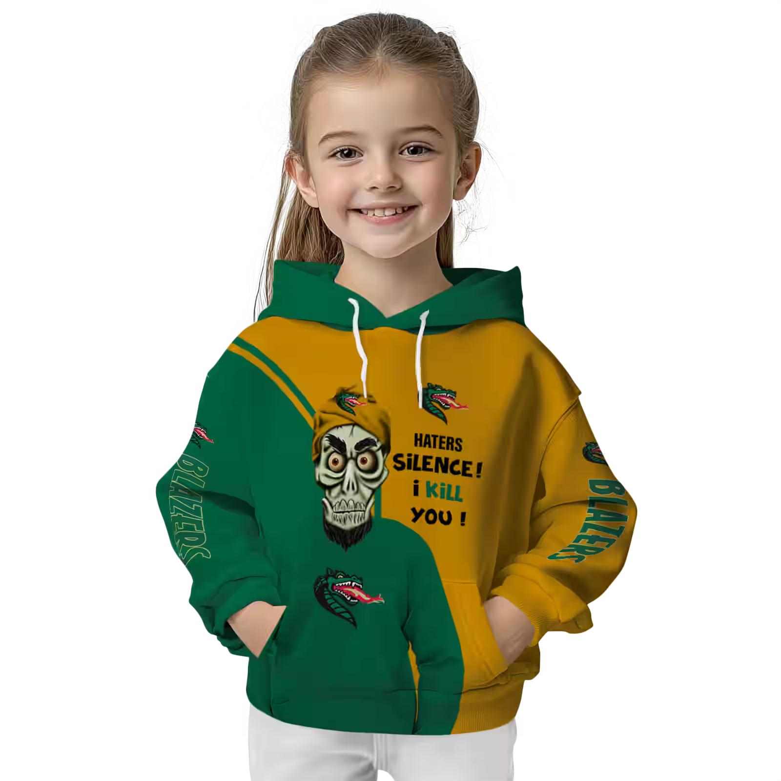 uab blazers achmed skull green hoodie top rated