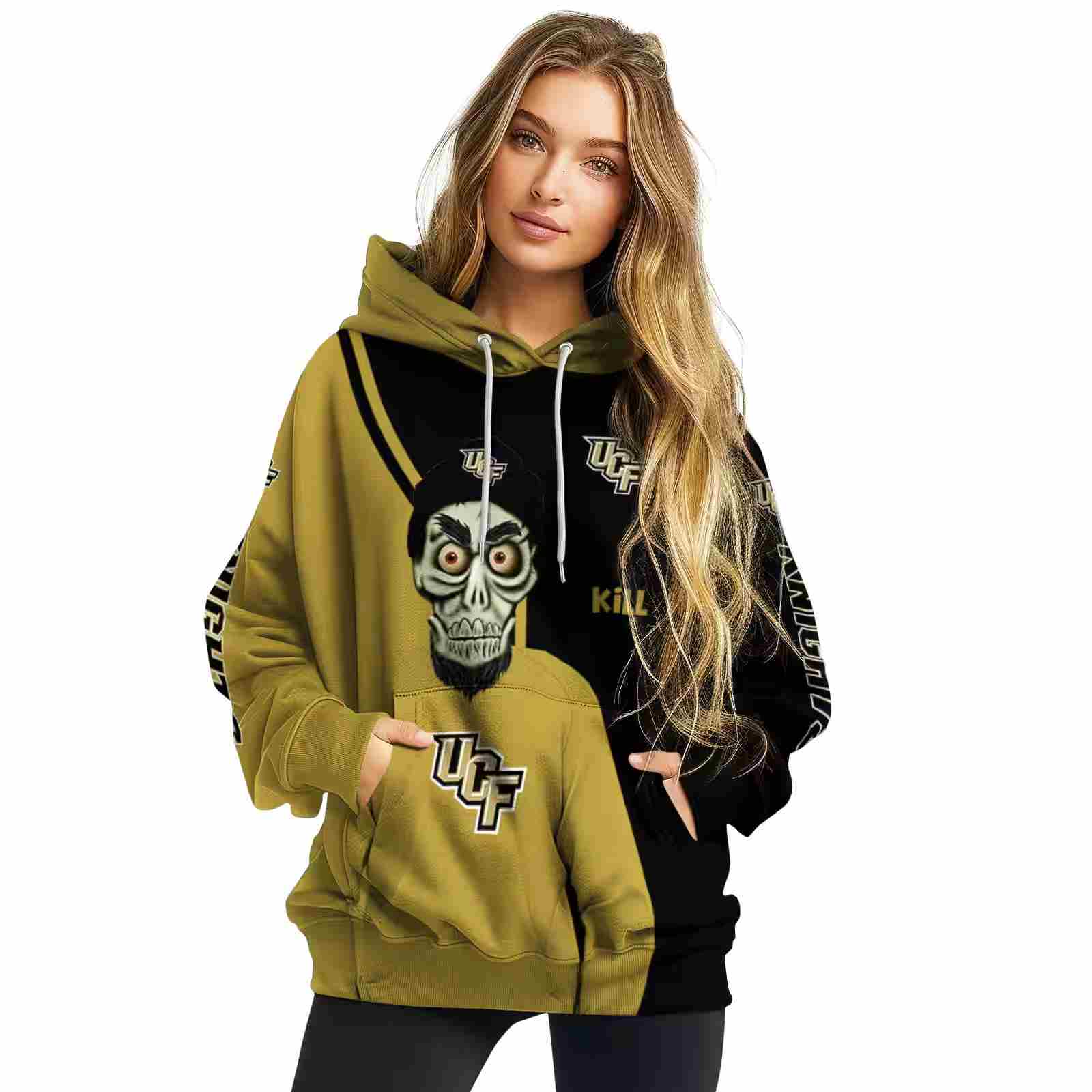 ucf knights achmed skull gold hoodie high quality