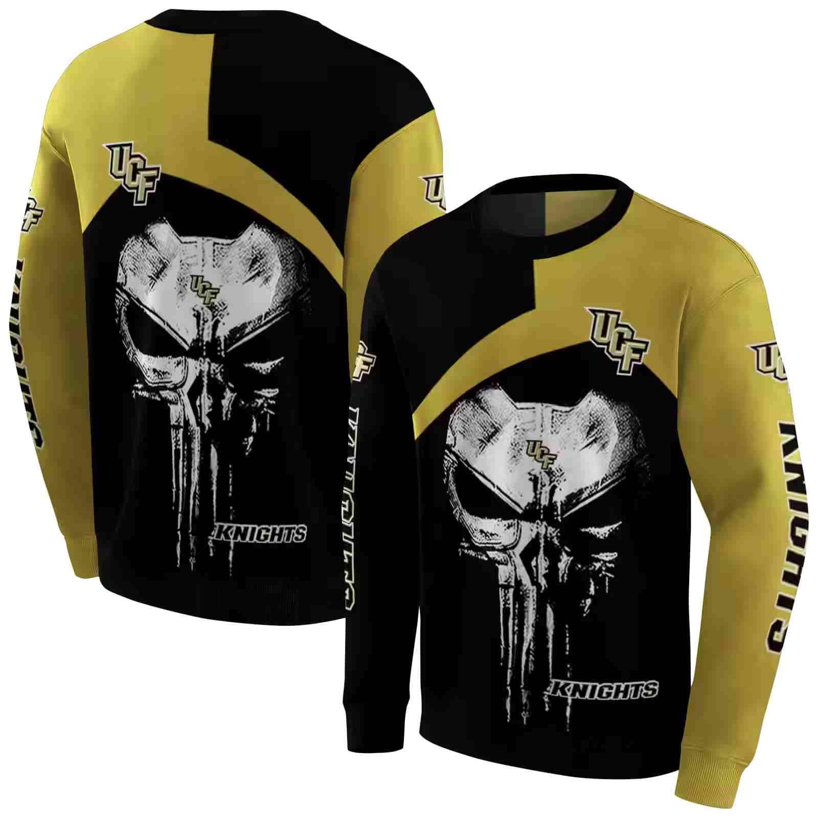 ucf knights skull punisher black hoodie premium grade