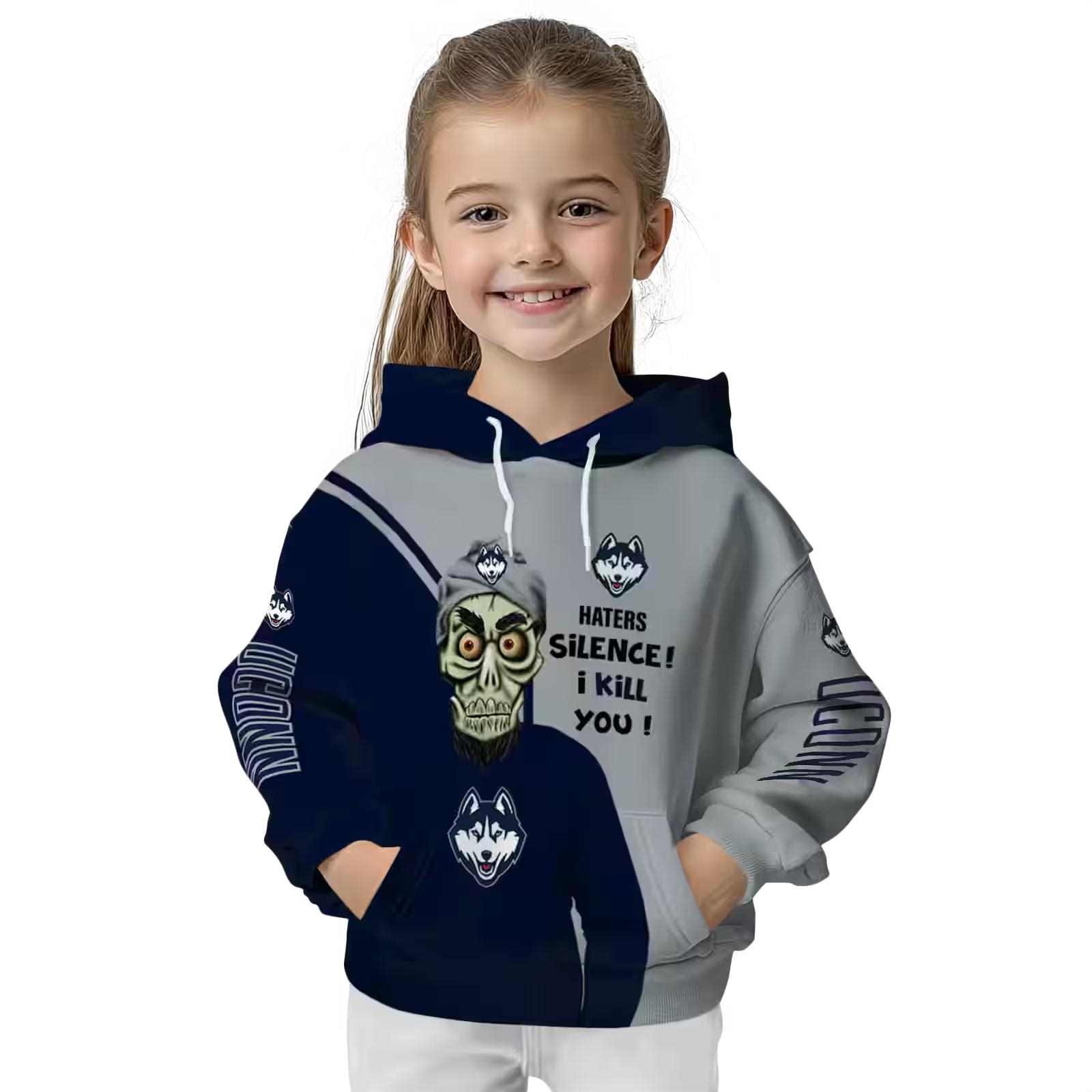 uconn huskies achmed skull blue hoodie top rated