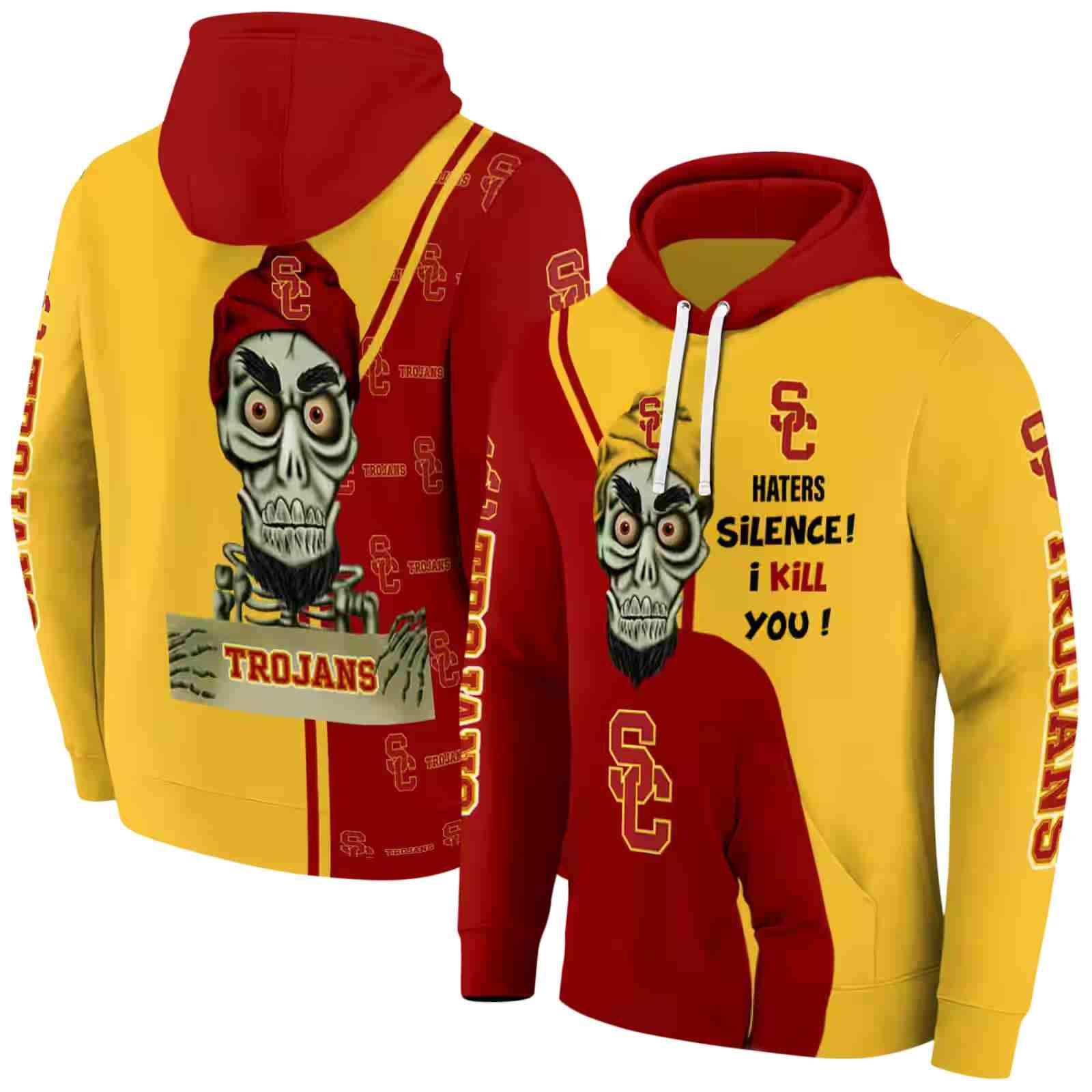 usc trojans achmed skull red hoodie fashion forward