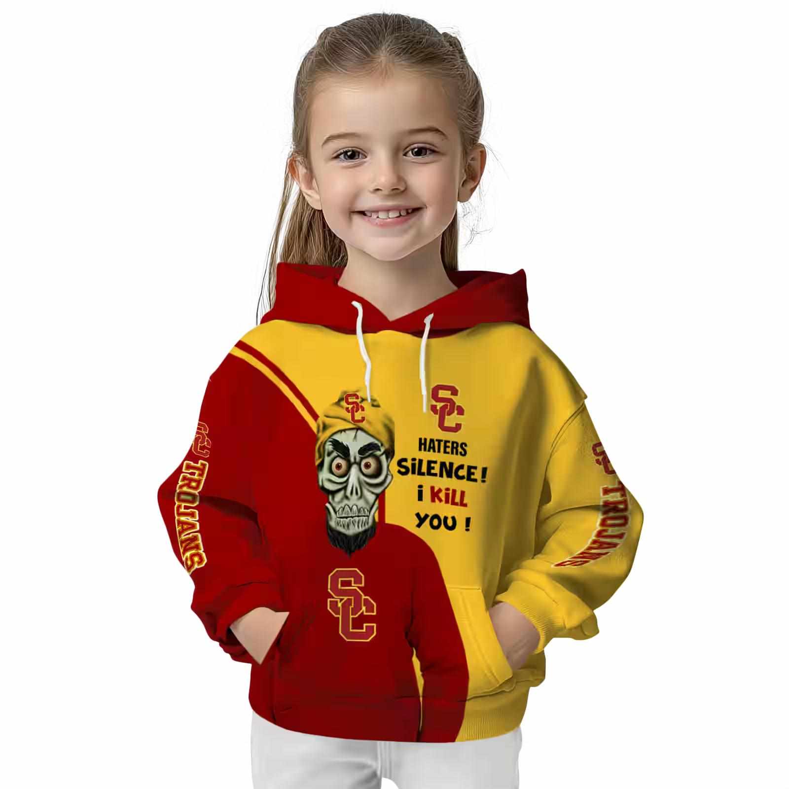 usc trojans achmed skull red hoodie top rated