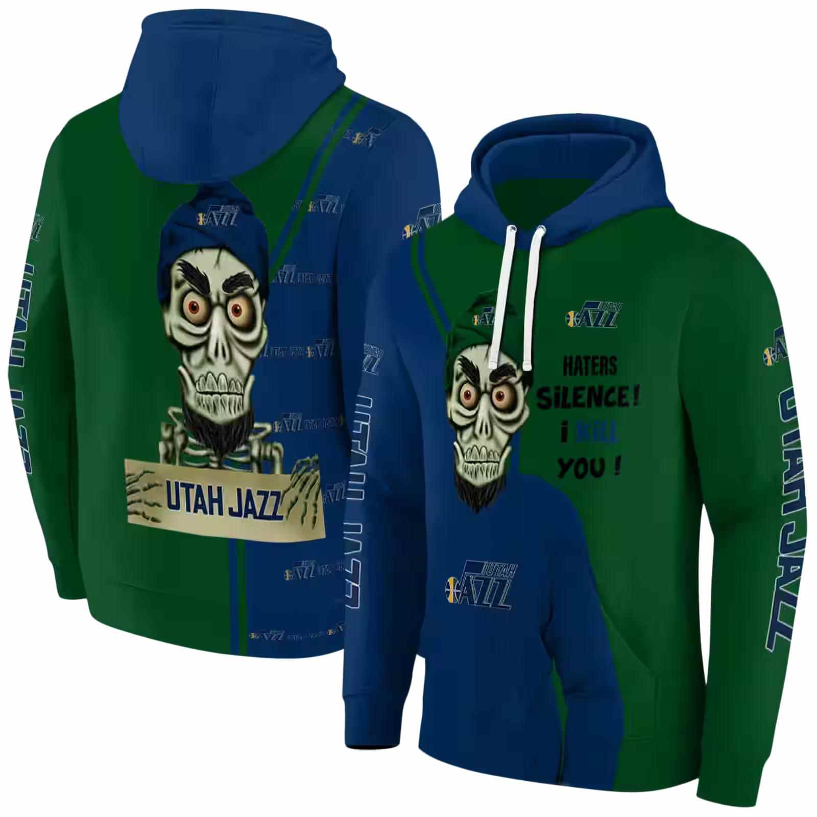 utah jazz achmed skull navy hoodie fashion forward