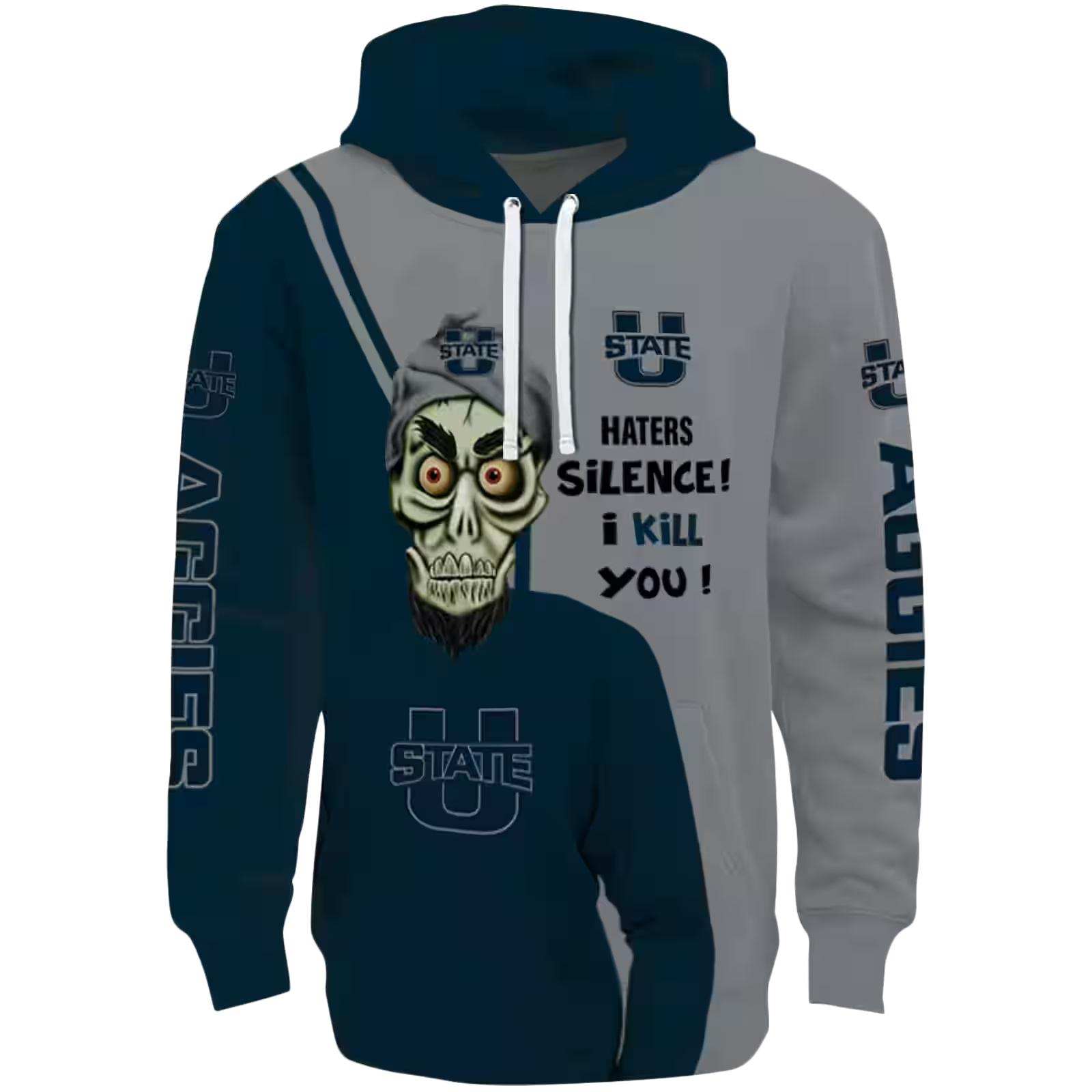 Utah State Aggies Achmed Skull Navy Hoodie