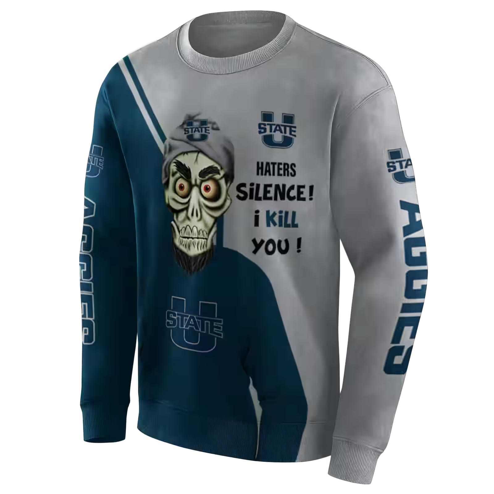 utah state aggies achmed skull navy hoodie new arrival