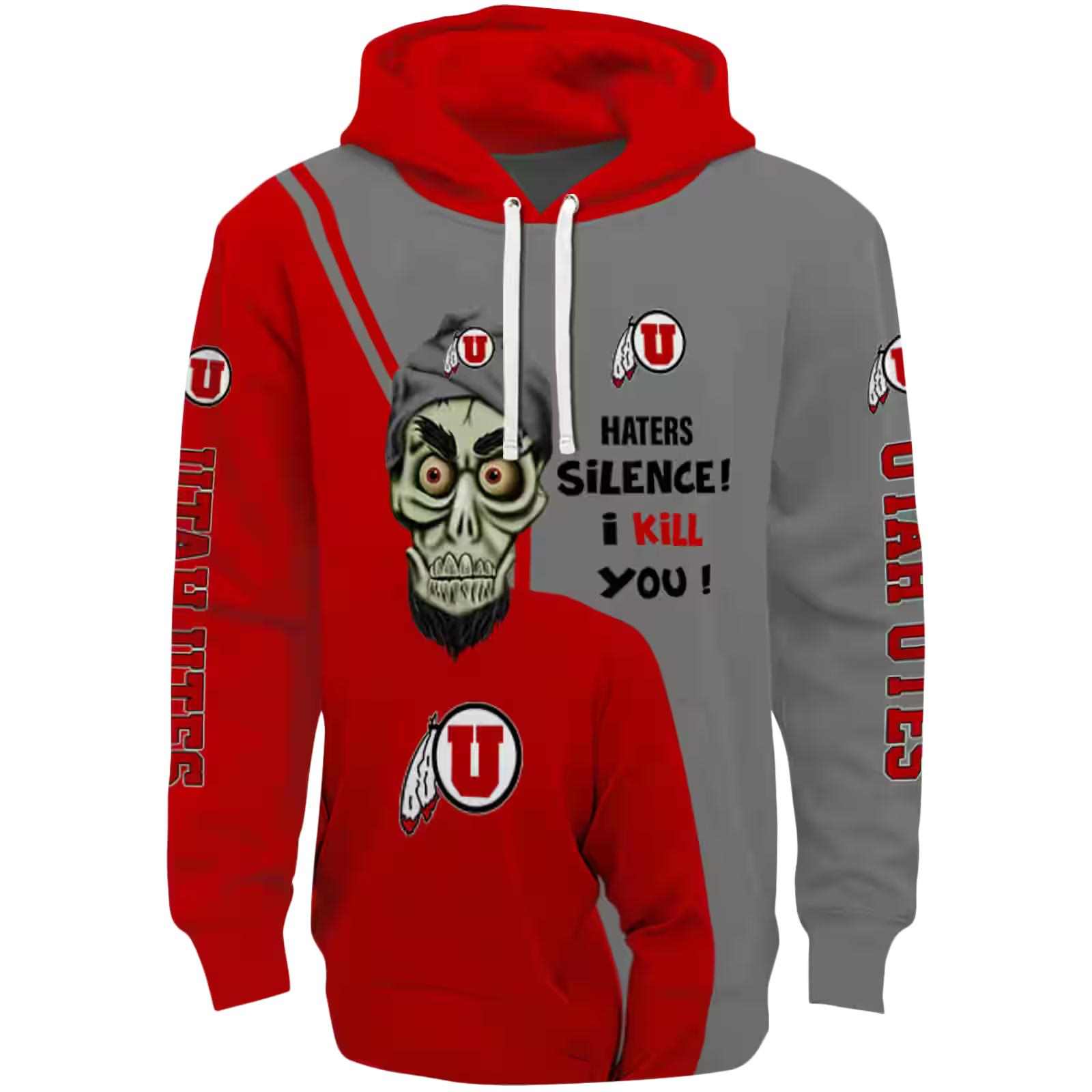 Utah Utes Achmed Skull Red Hoodie