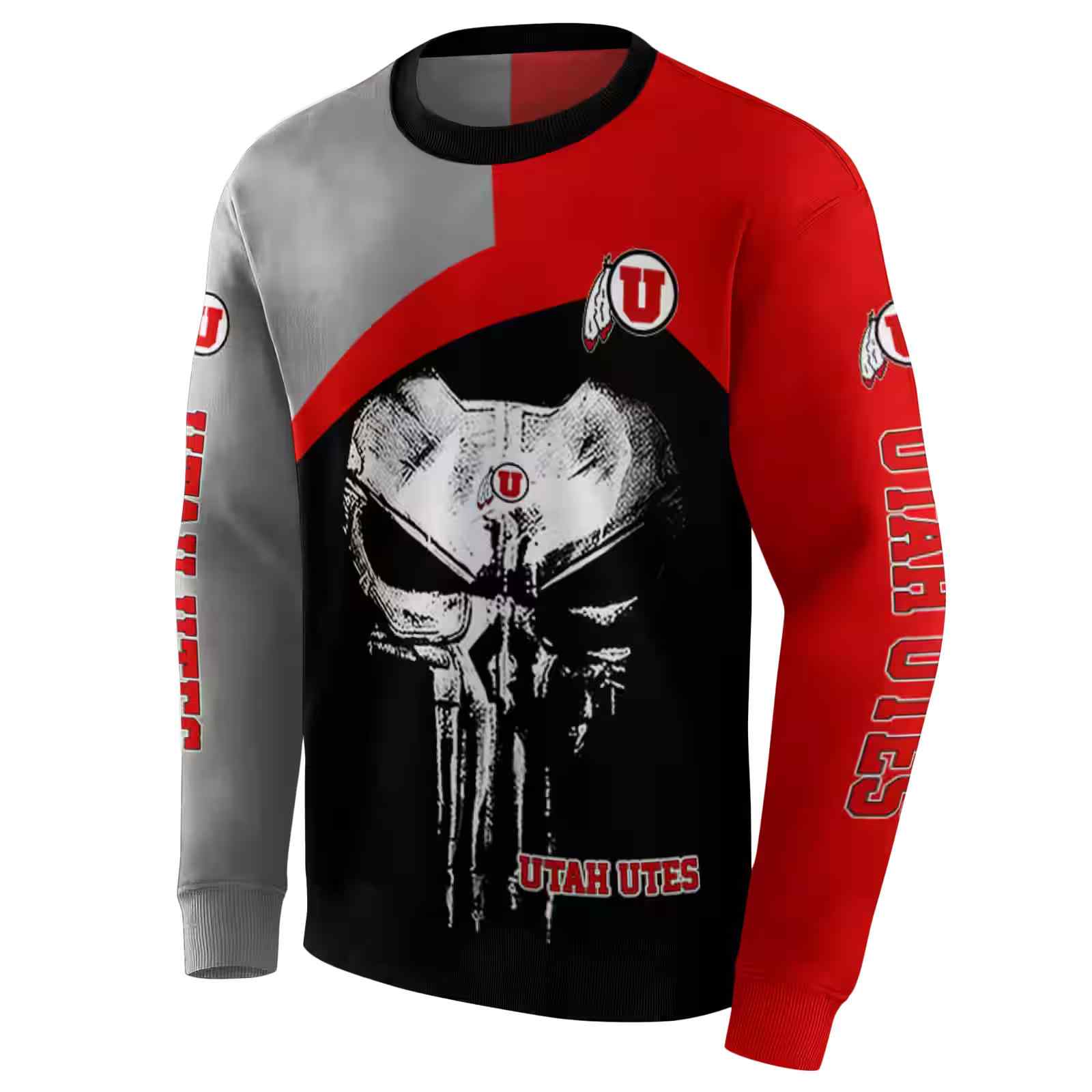 utah utes skull punisher gray black hoodie new arrival