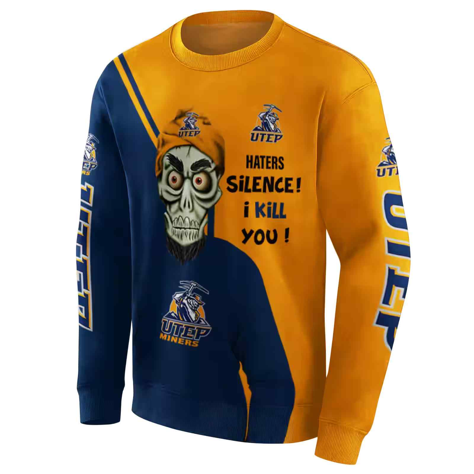 utep miners achmed skull blue hoodie new arrival