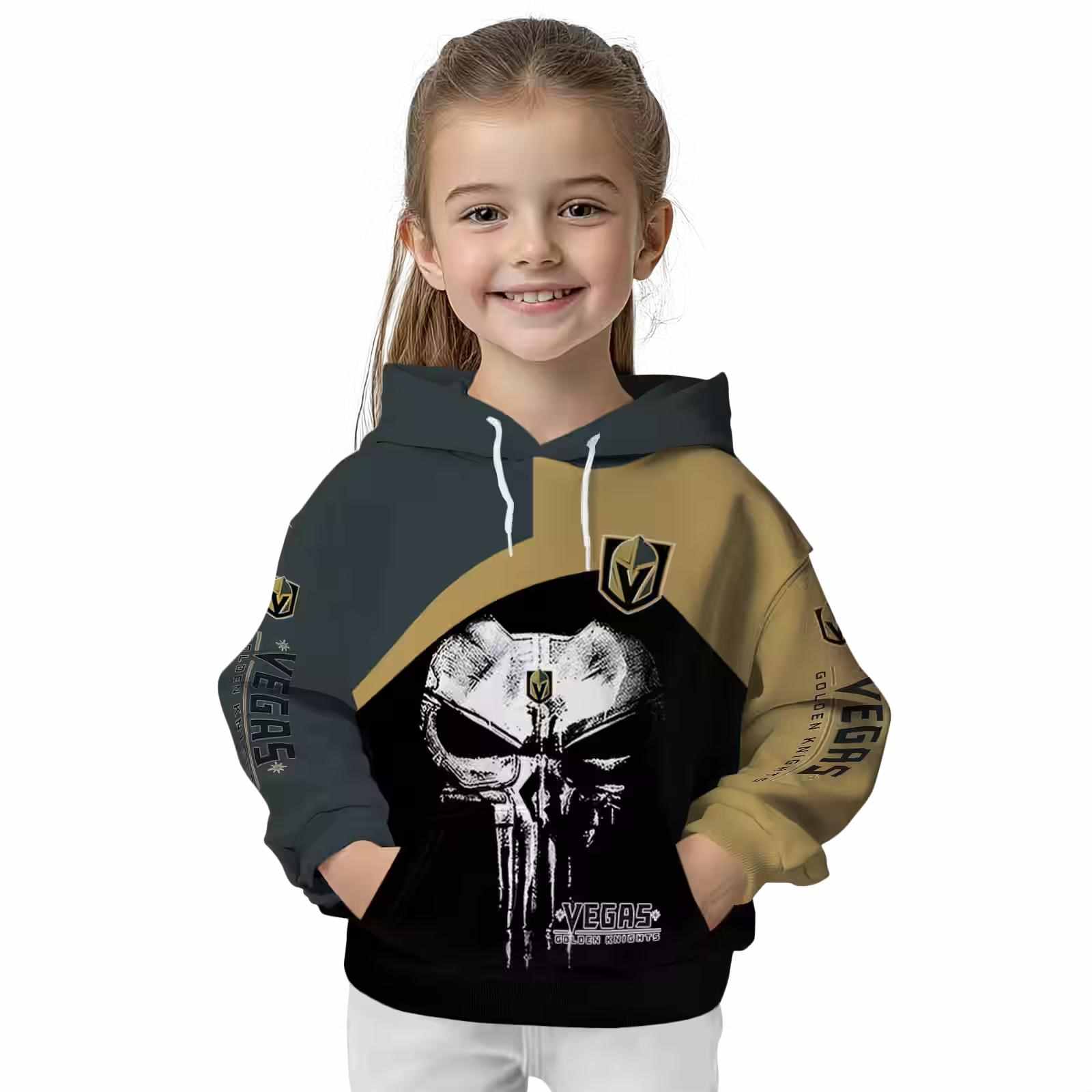 vegas golden knights skull punisher gray black hoodie top rated