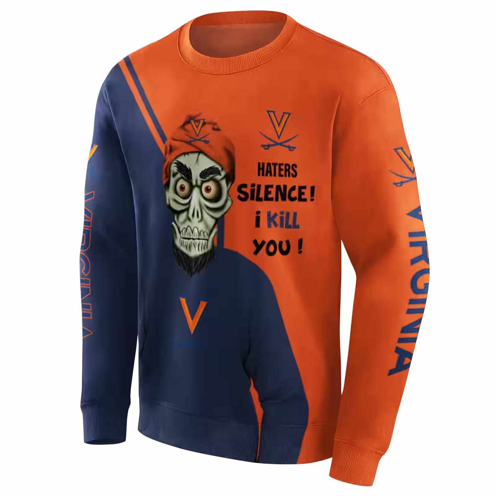 virginia cavaliers achmed skull blue hoodie new arrival