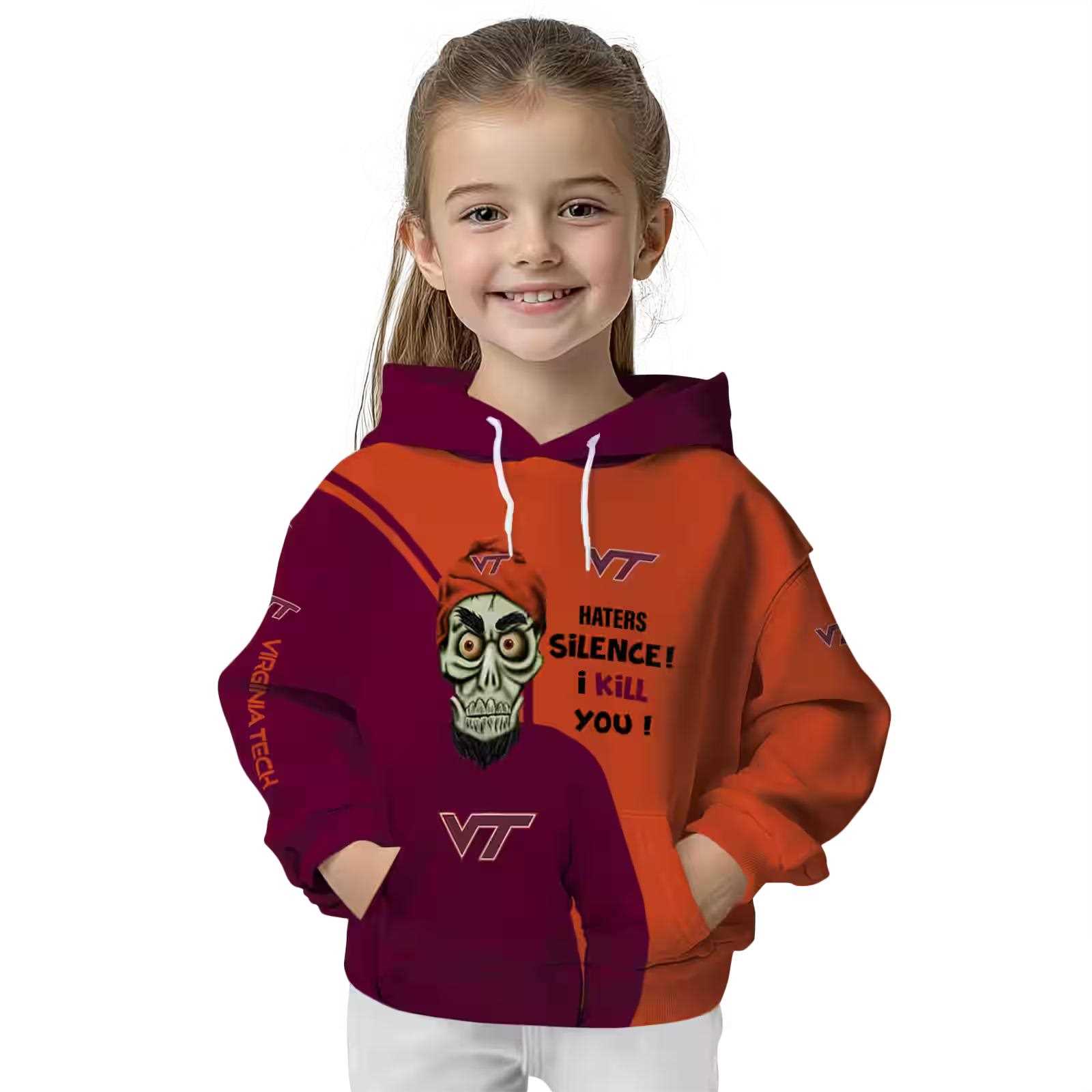 virginia tech hokies achmed skull maroon hoodie top rated