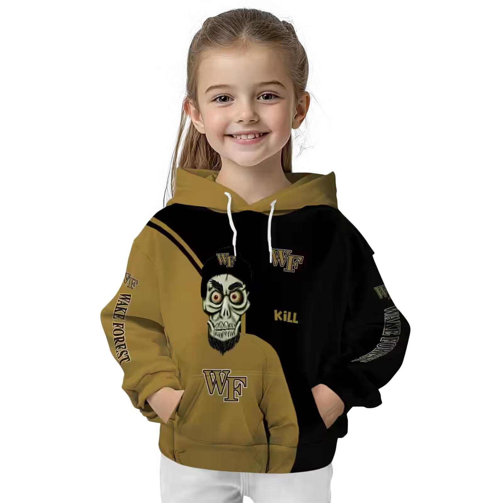 wake forest demon deacons achmed skull gold hoodie top rated