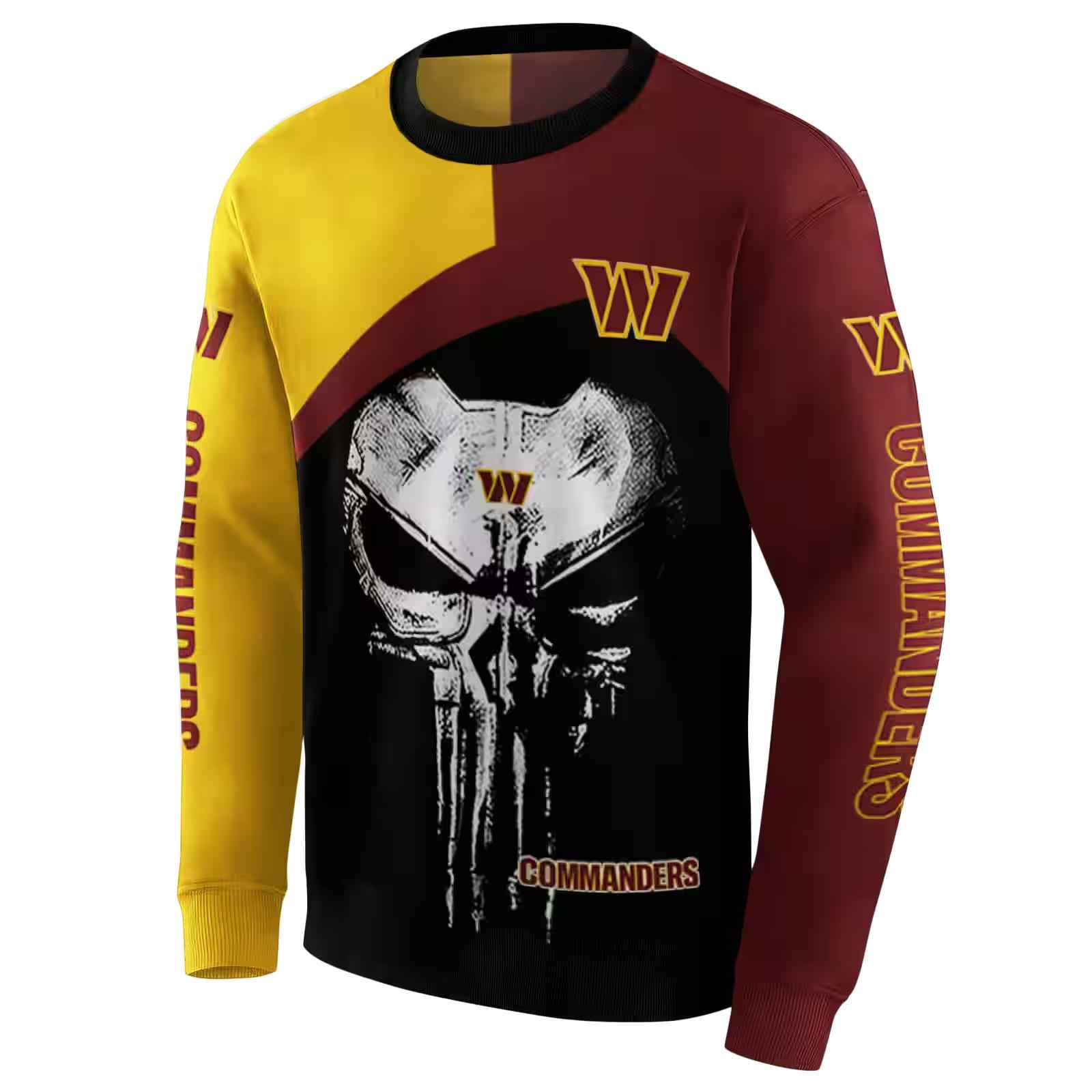 washington commanders skull punisher gold black hoodie new arrival