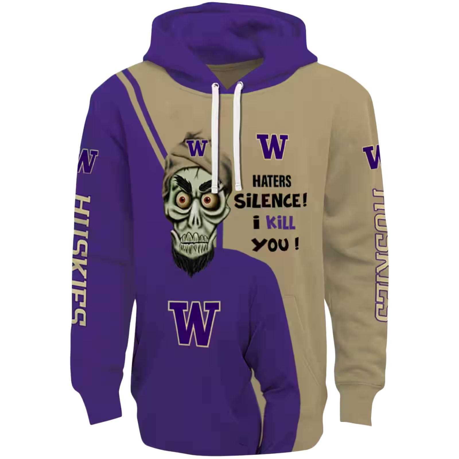 Washington Huskies Achmed Skull Purple Hoodie