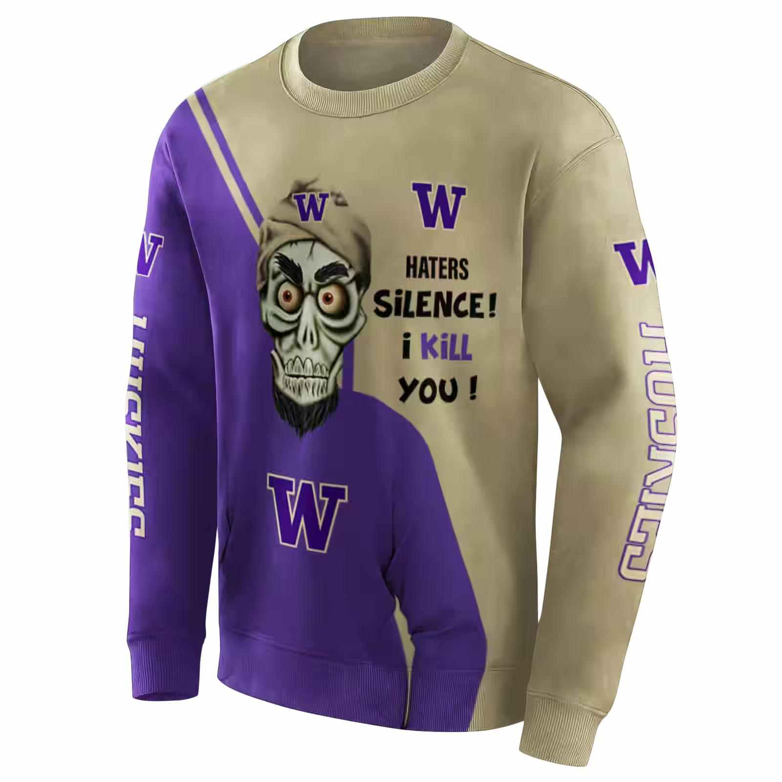 washington huskies achmed skull purple hoodie new arrival