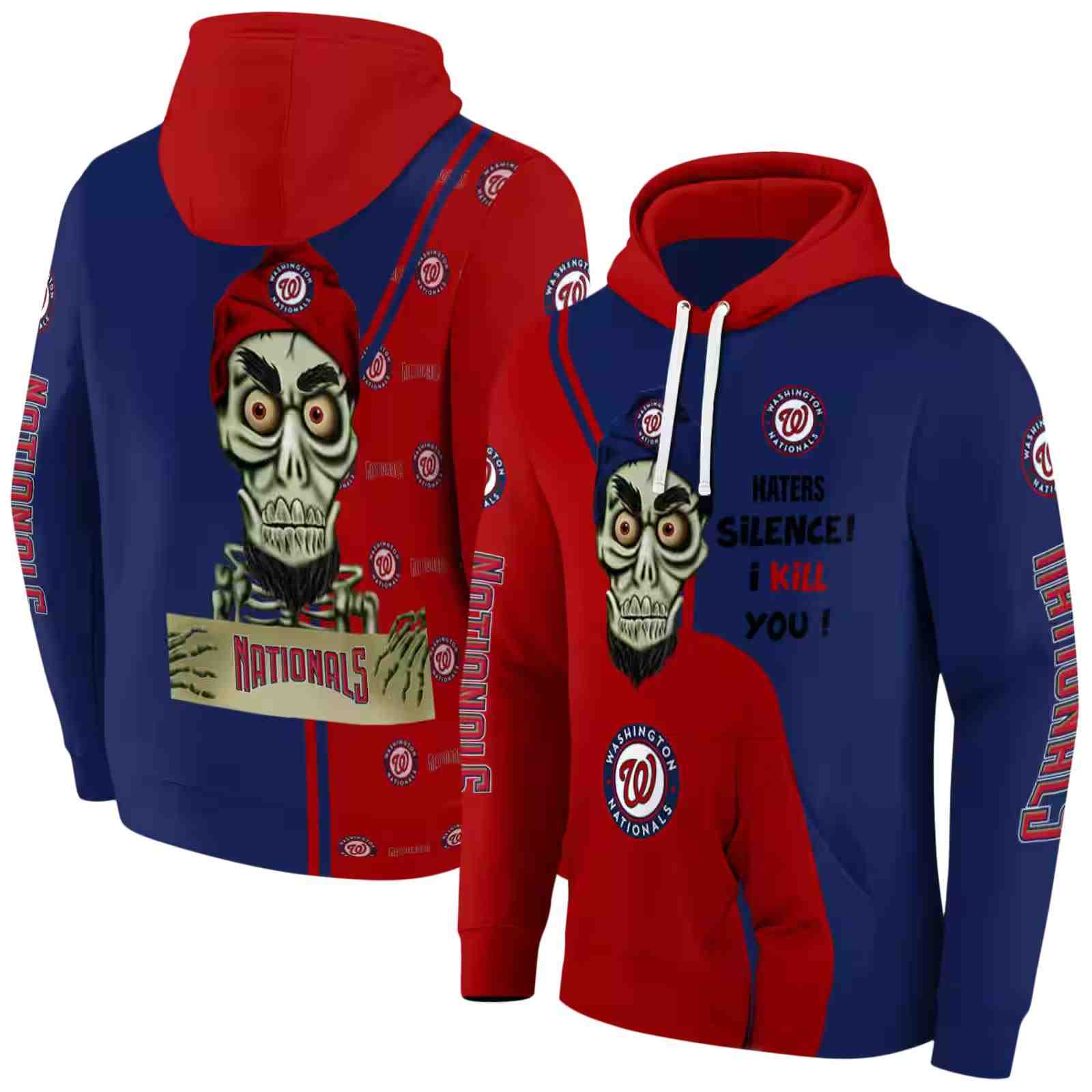 washington nationals achmed skull red hoodie fashion forward