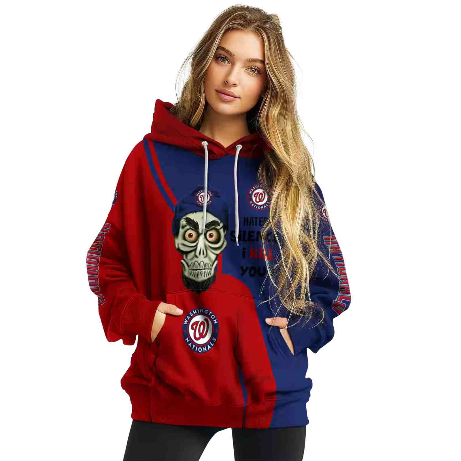 washington nationals achmed skull red hoodie high quality