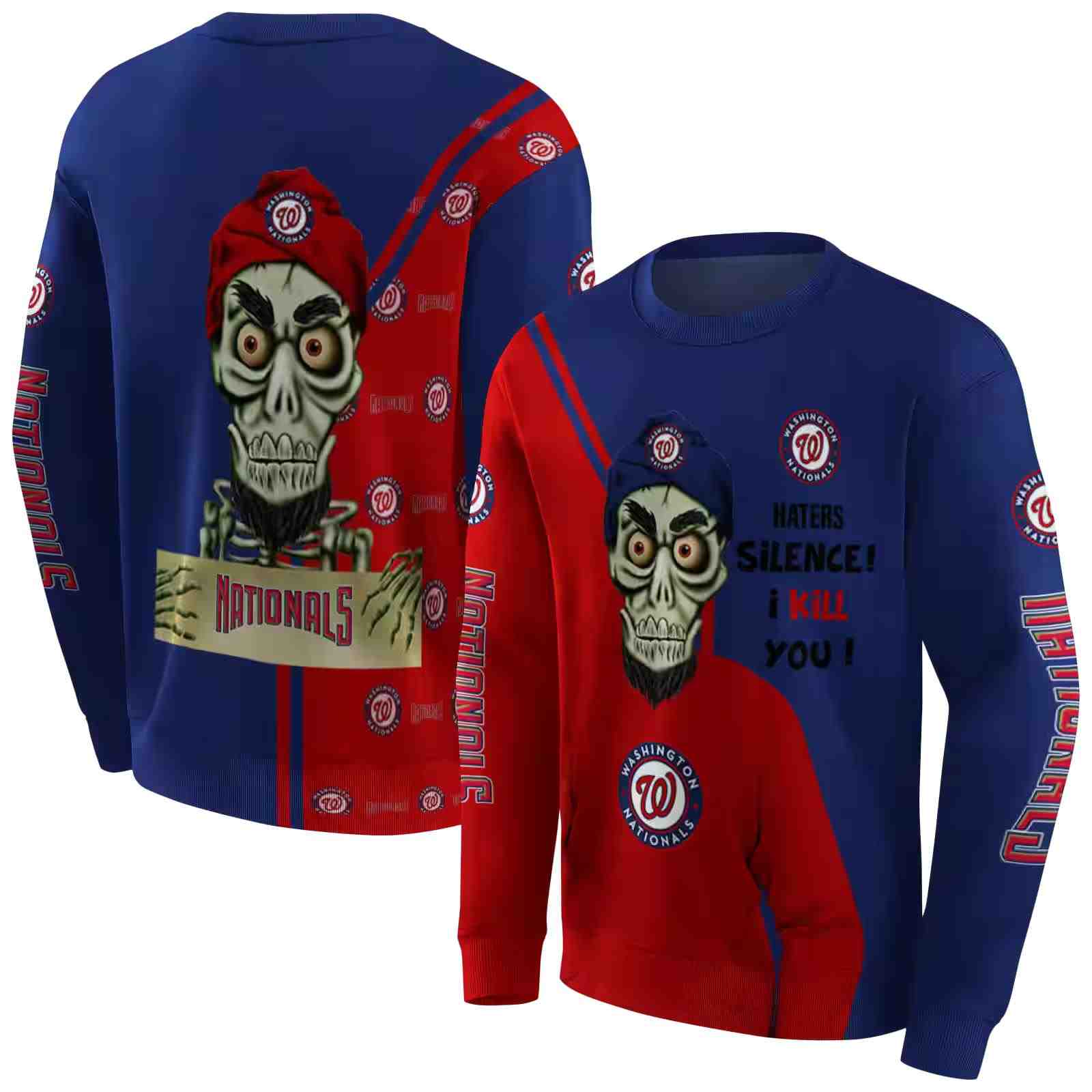 washington nationals achmed skull red hoodie premium grade