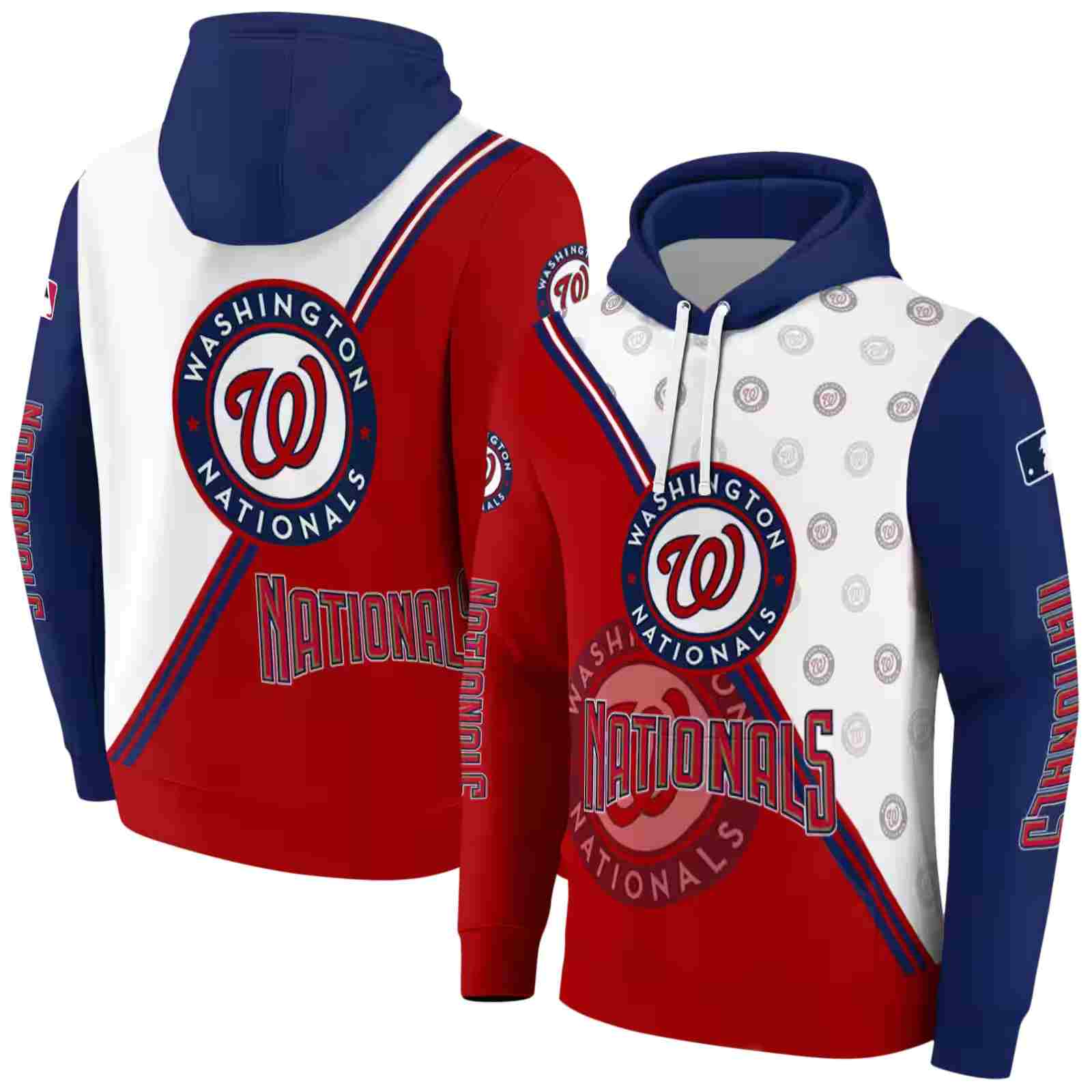 washington nationals diagonal stripe red white hoodie fashion forward