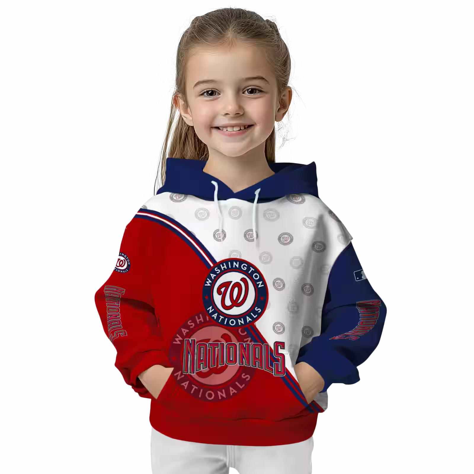 washington nationals diagonal stripe red white hoodie top rated