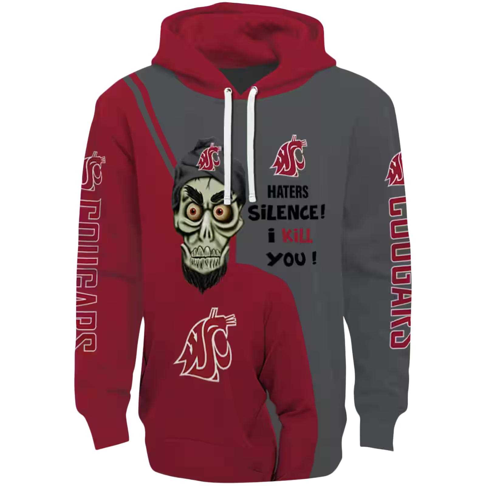 Washington State Cougars Achmed Skull Crimson Hoodie