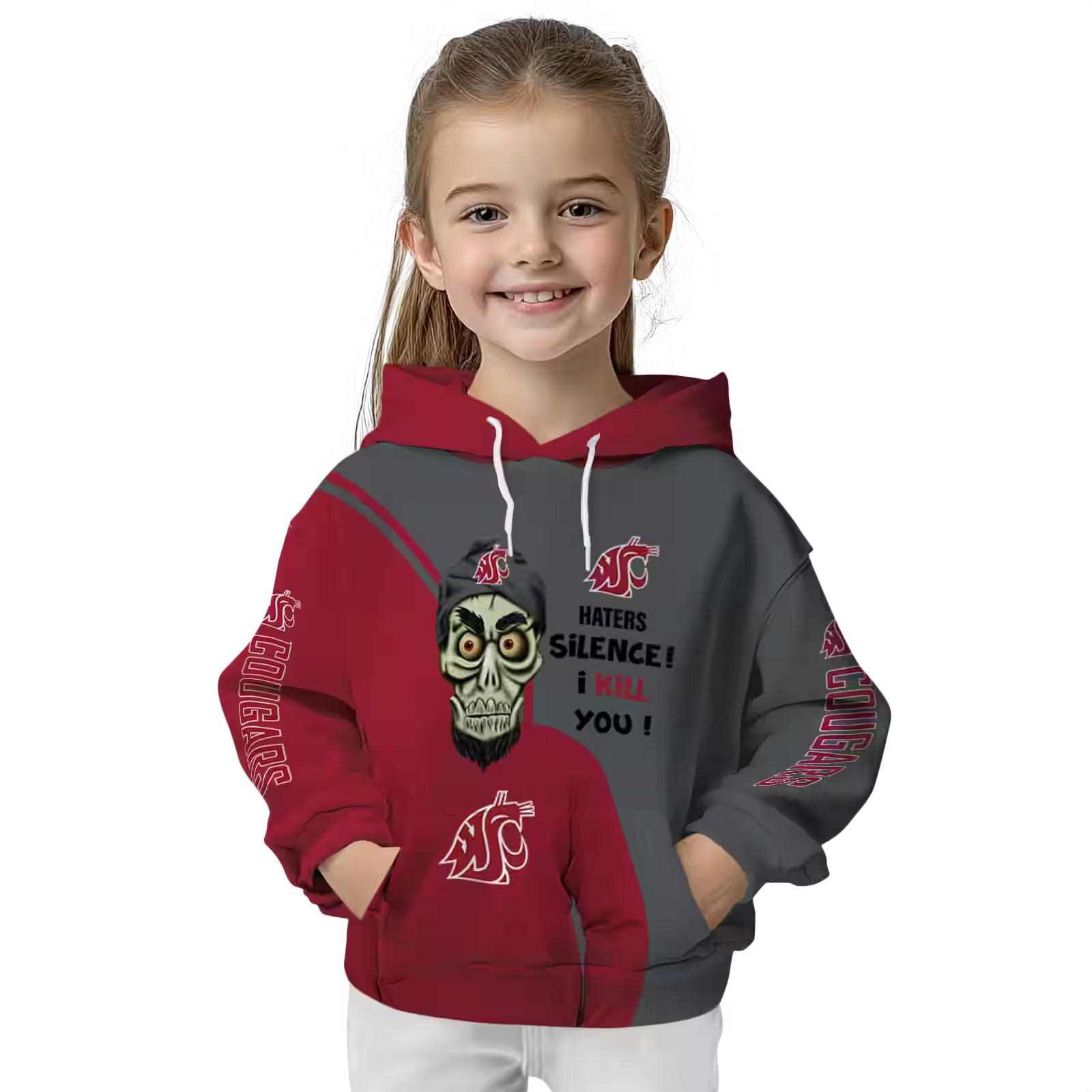 washington state cougars achmed skull crimson hoodie top rated