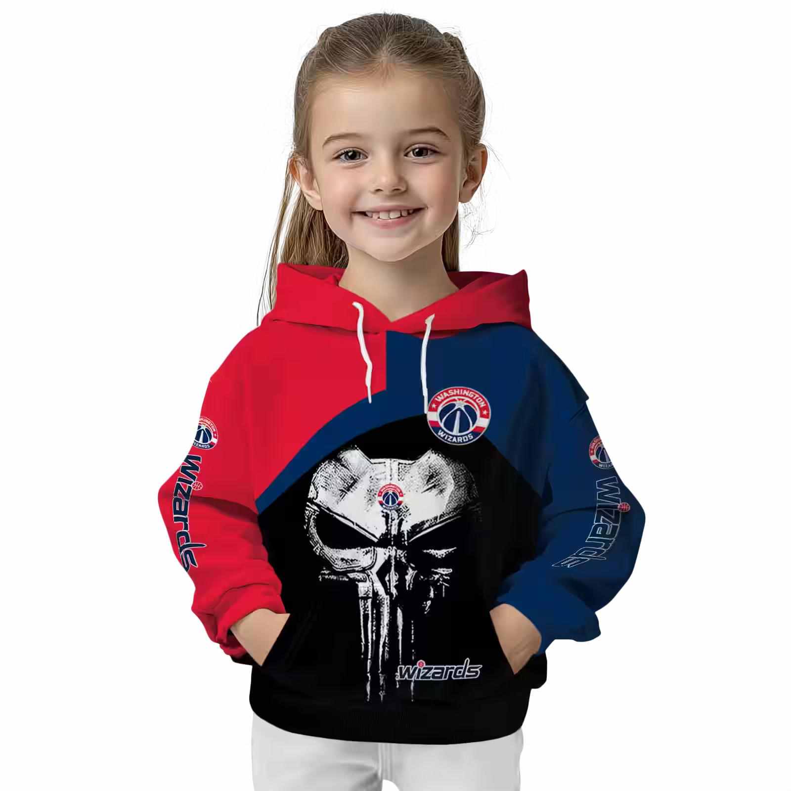 washington wizards skull punisher red black hoodie top rated