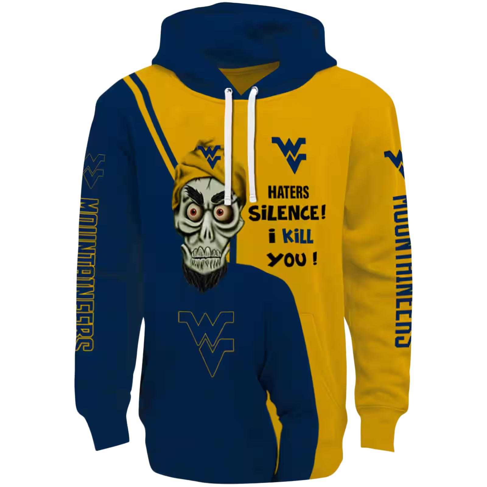 West Virginia Mountaineers Achmed Skull Blue Hoodie