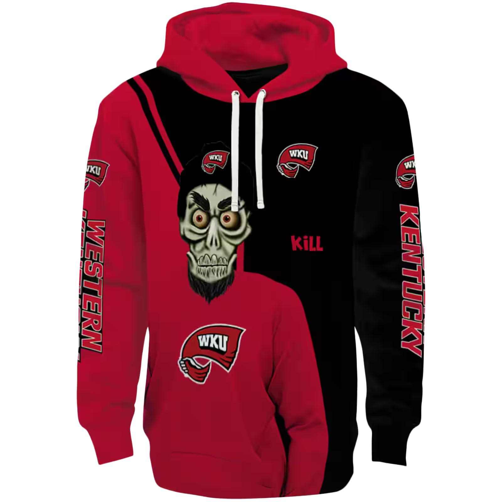 Western Kentucky Hilltoppers Achmed Skull Red Hoodie