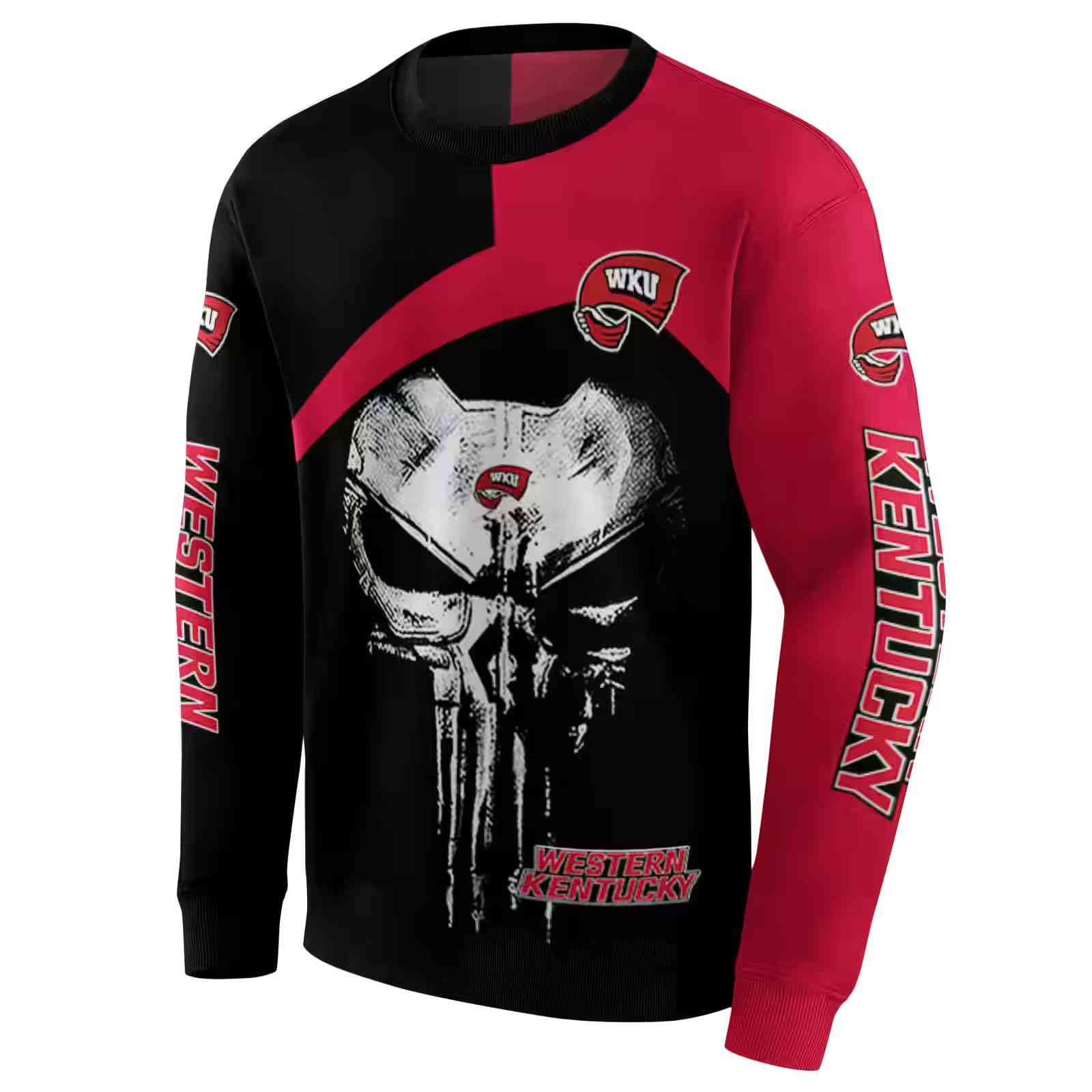 western kentucky hilltoppers skull punisher black hoodie new arrival