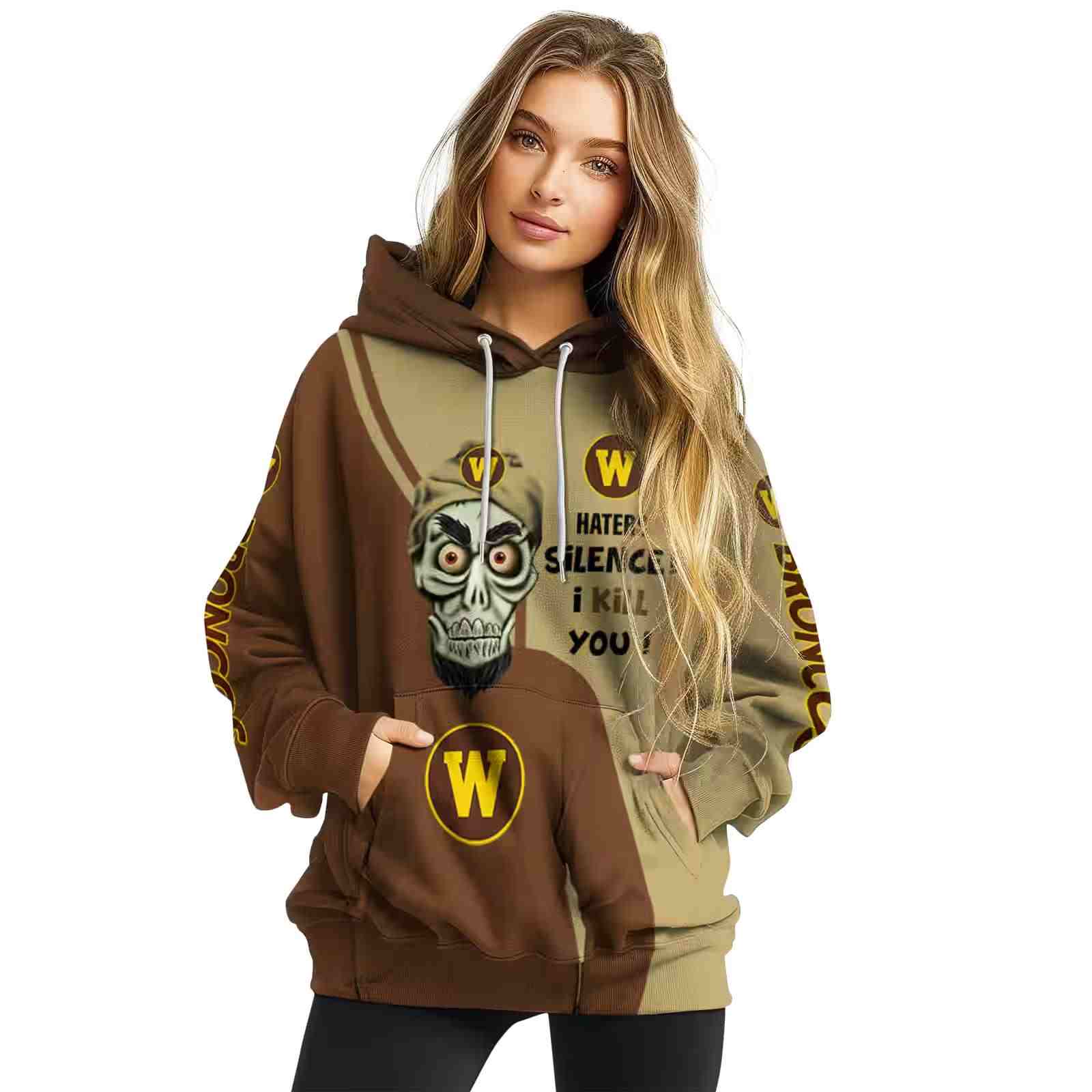 western michigan broncos achmed skull brown hoodie high quality