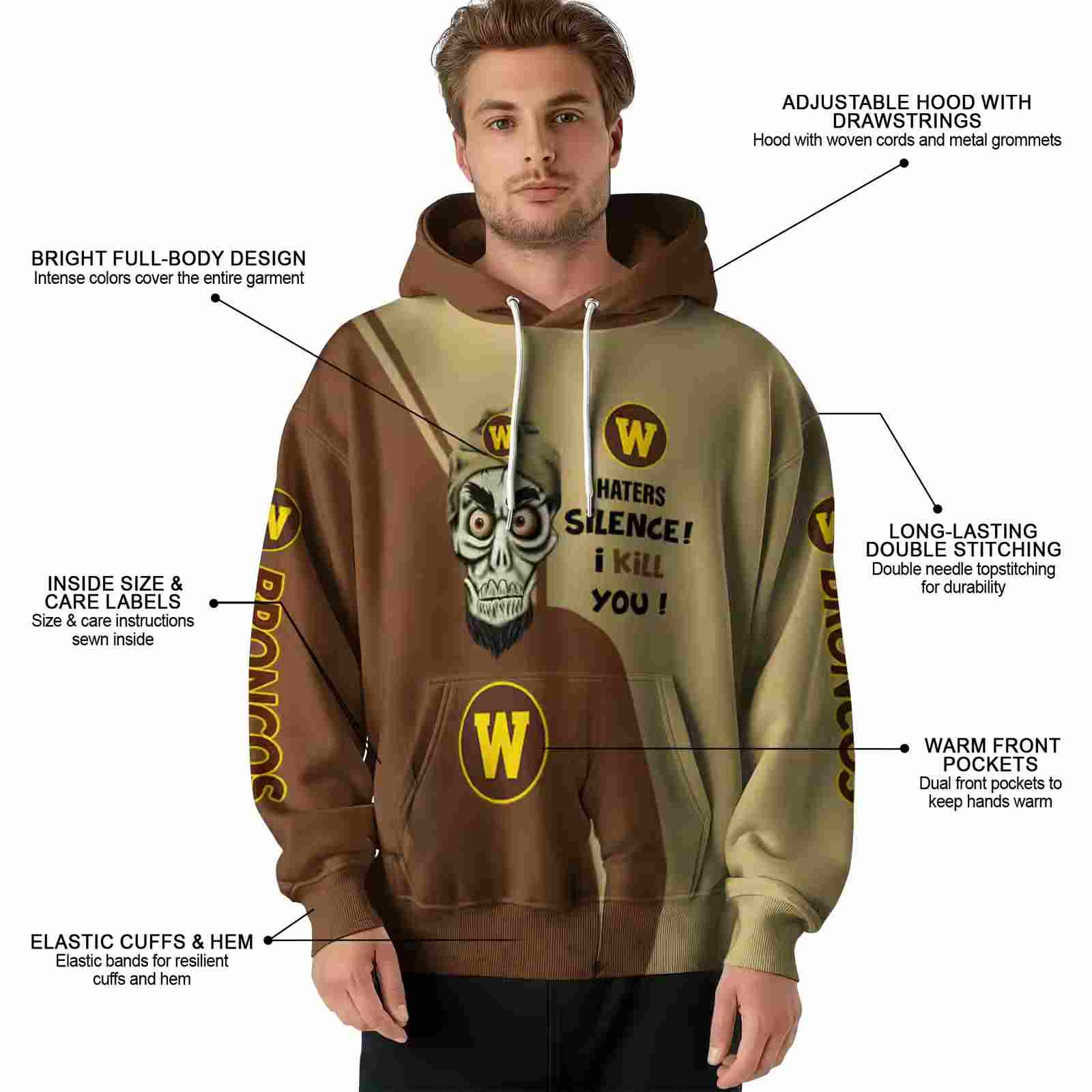 western michigan broncos achmed skull brown hoodie latest model