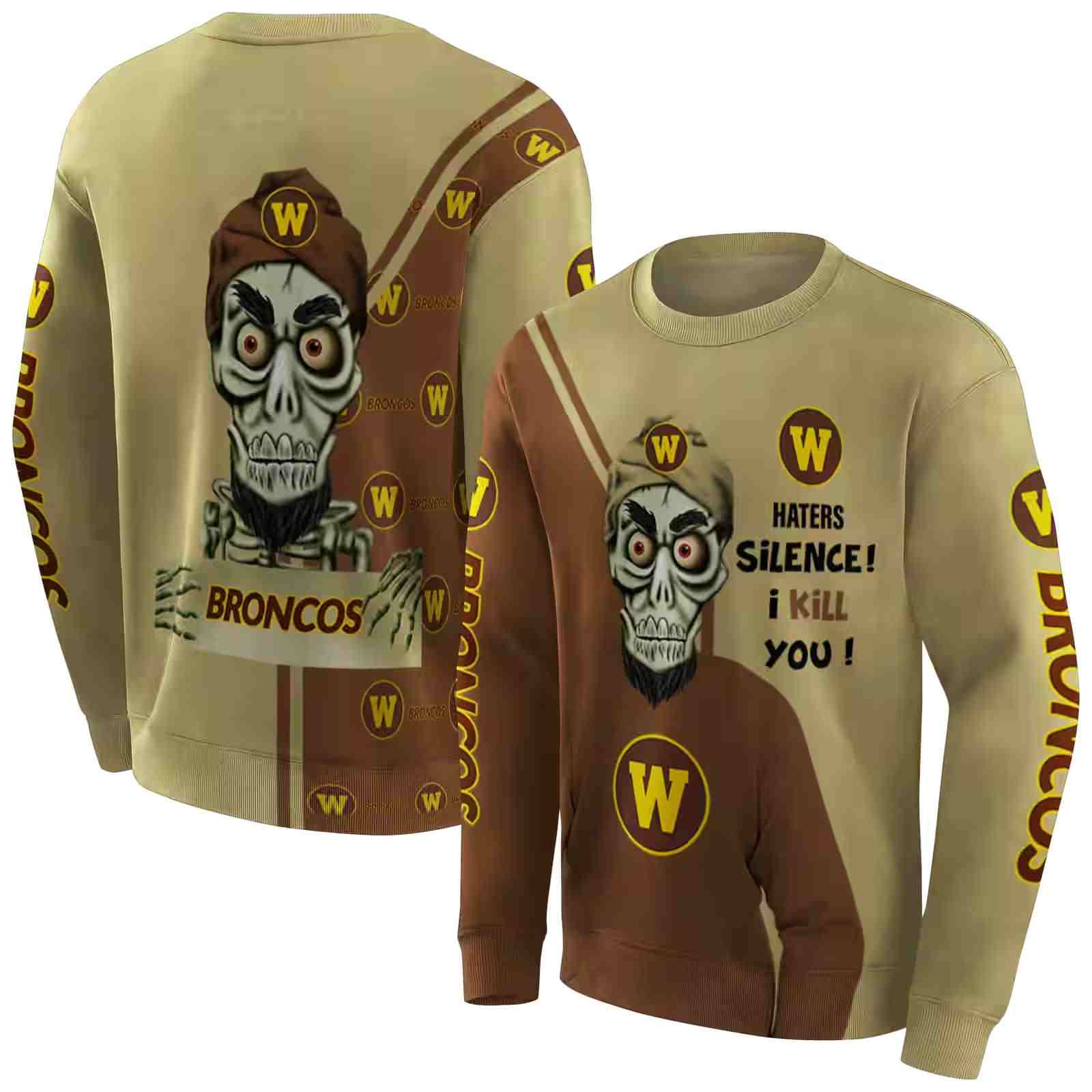 western michigan broncos achmed skull brown hoodie premium grade