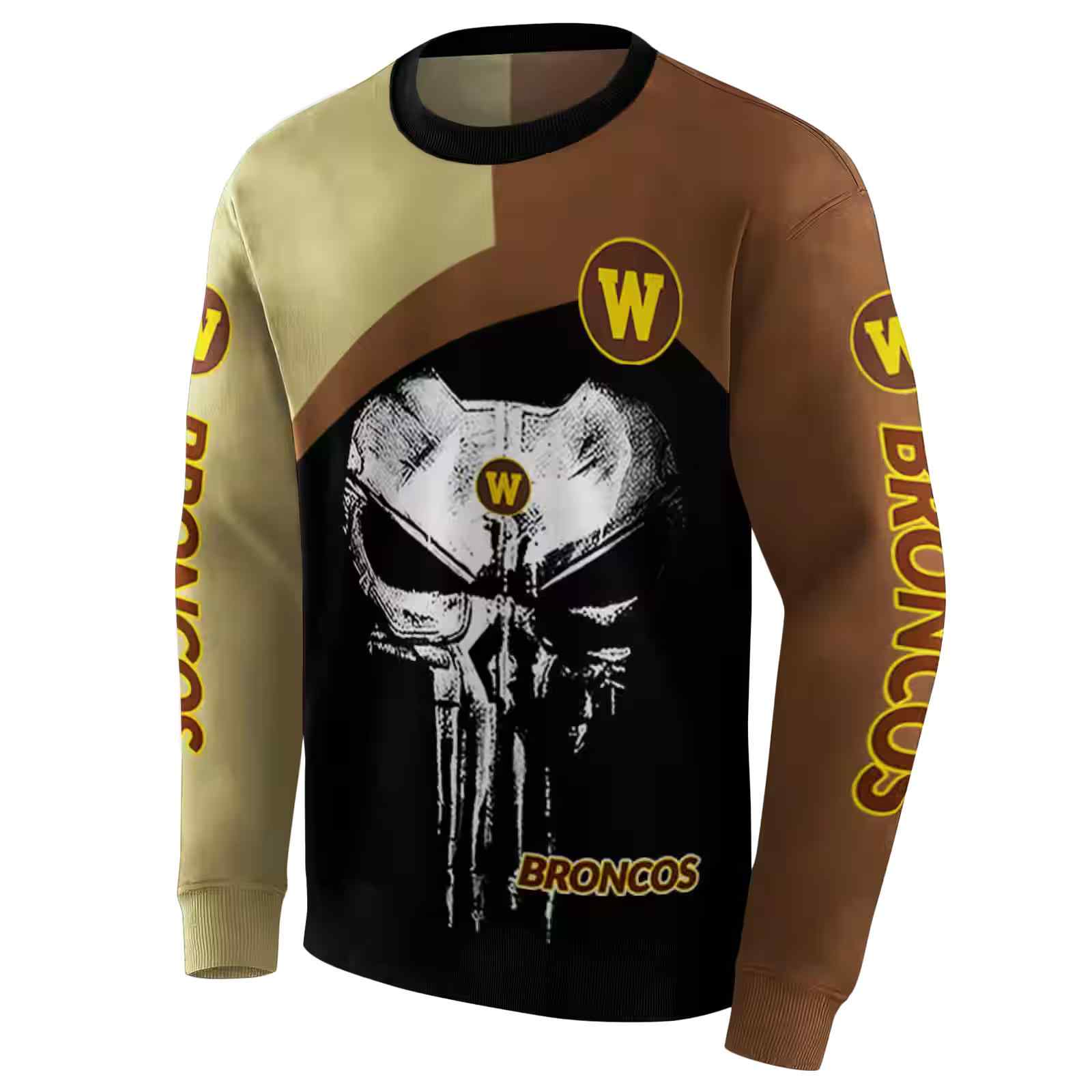 western michigan broncos skull punisher gold black hoodie new arrival