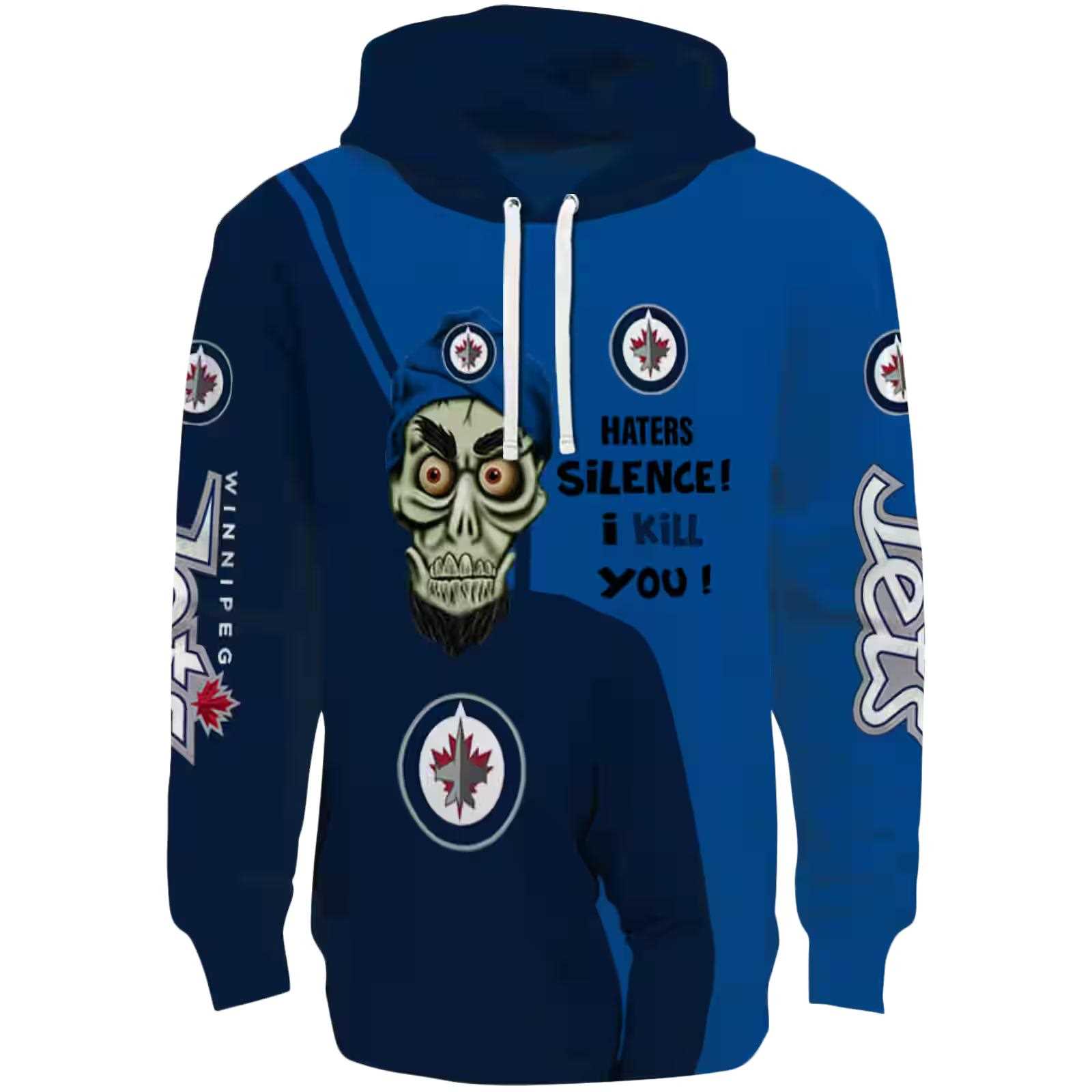 Winnipeg Jets Achmed Skull Blue Hoodie