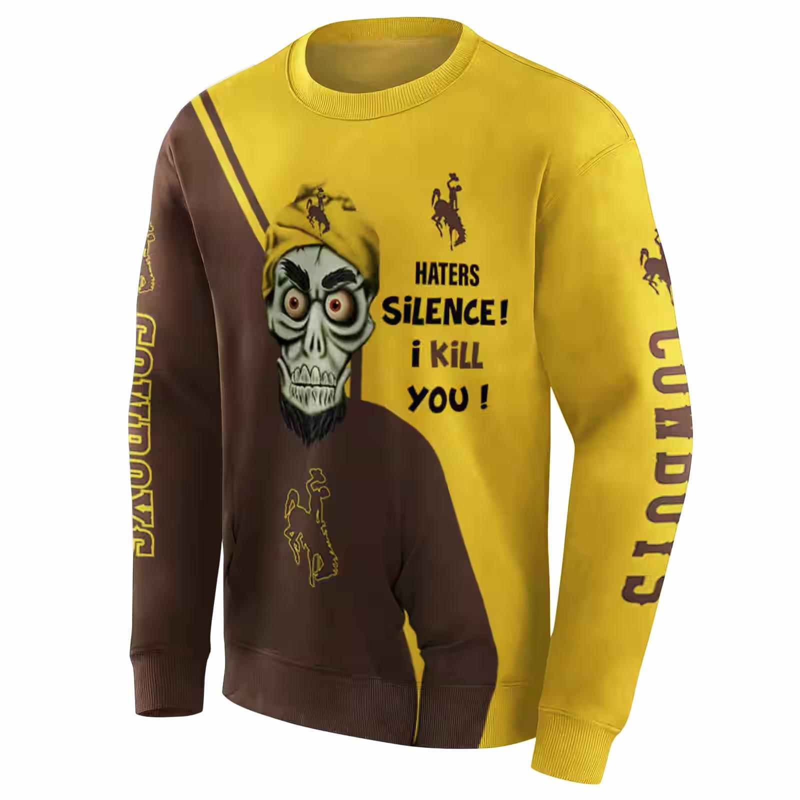 wyoming cowboys achmed skull brown hoodie new arrival