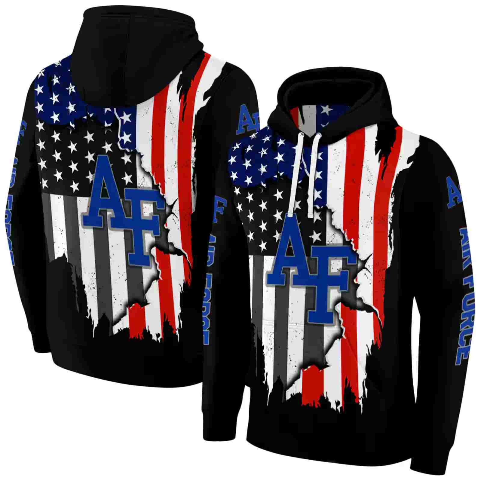 air force falcons american pride black hoodie fashion forward