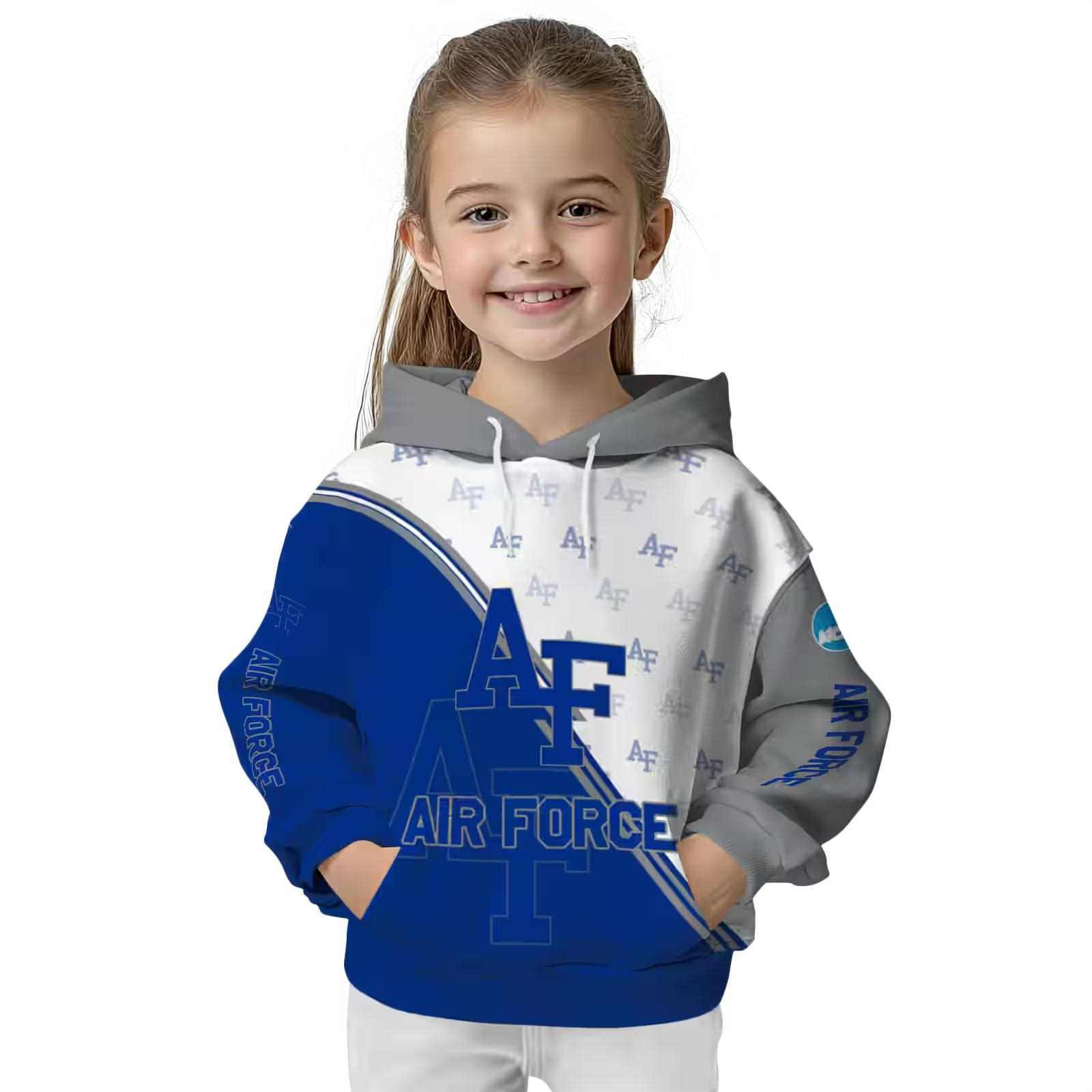 air force falcons diagonal stripe blue white hoodie top rated