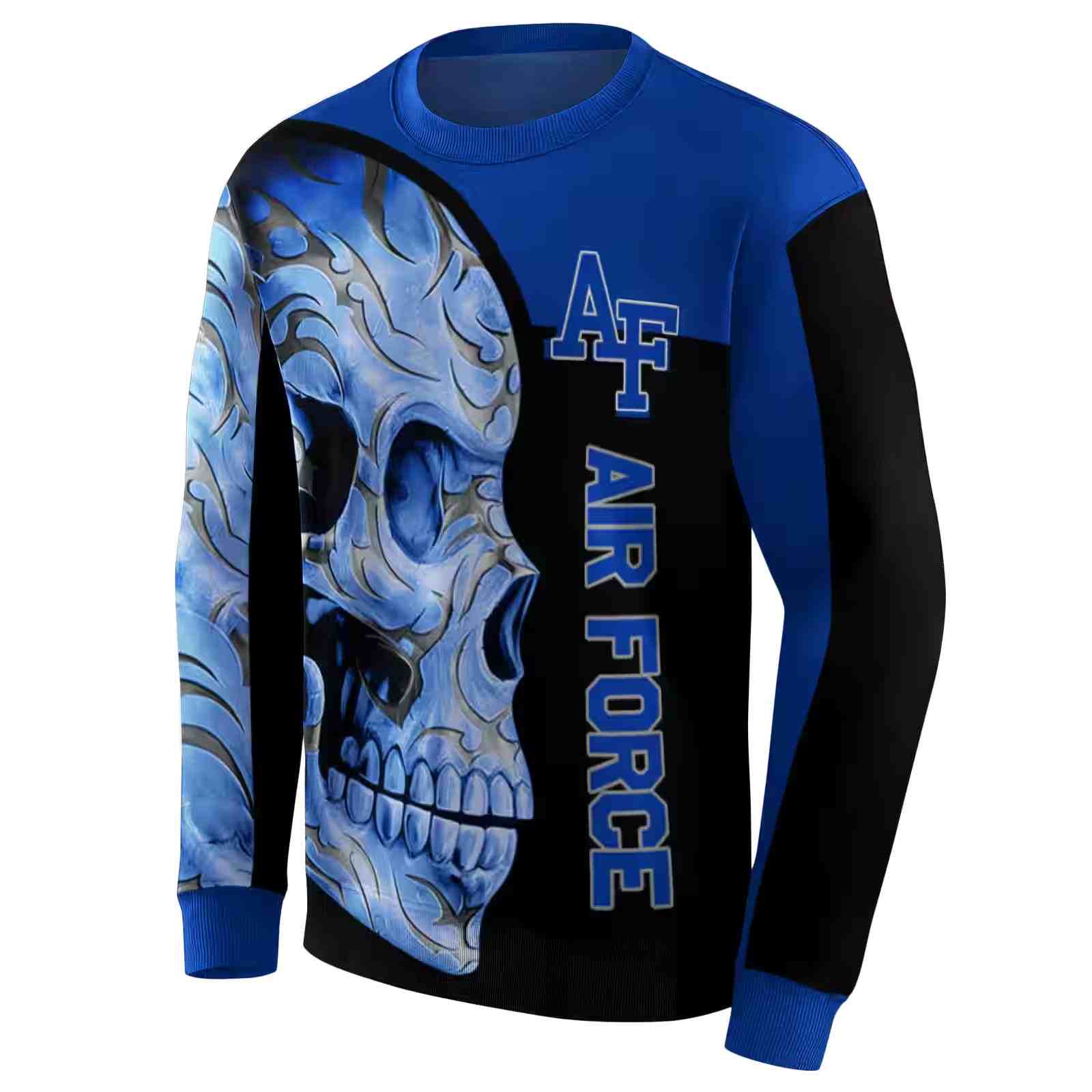 air force falcons skull motif blue black hoodie new arrival