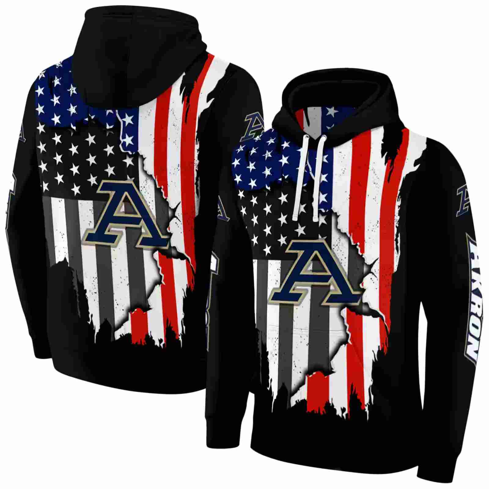 akron zips american pride black hoodie fashion forward